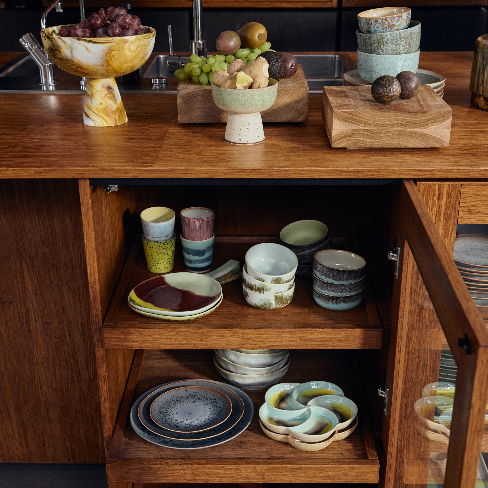 HKliving Servies 70's ceramics dienblad Cherry