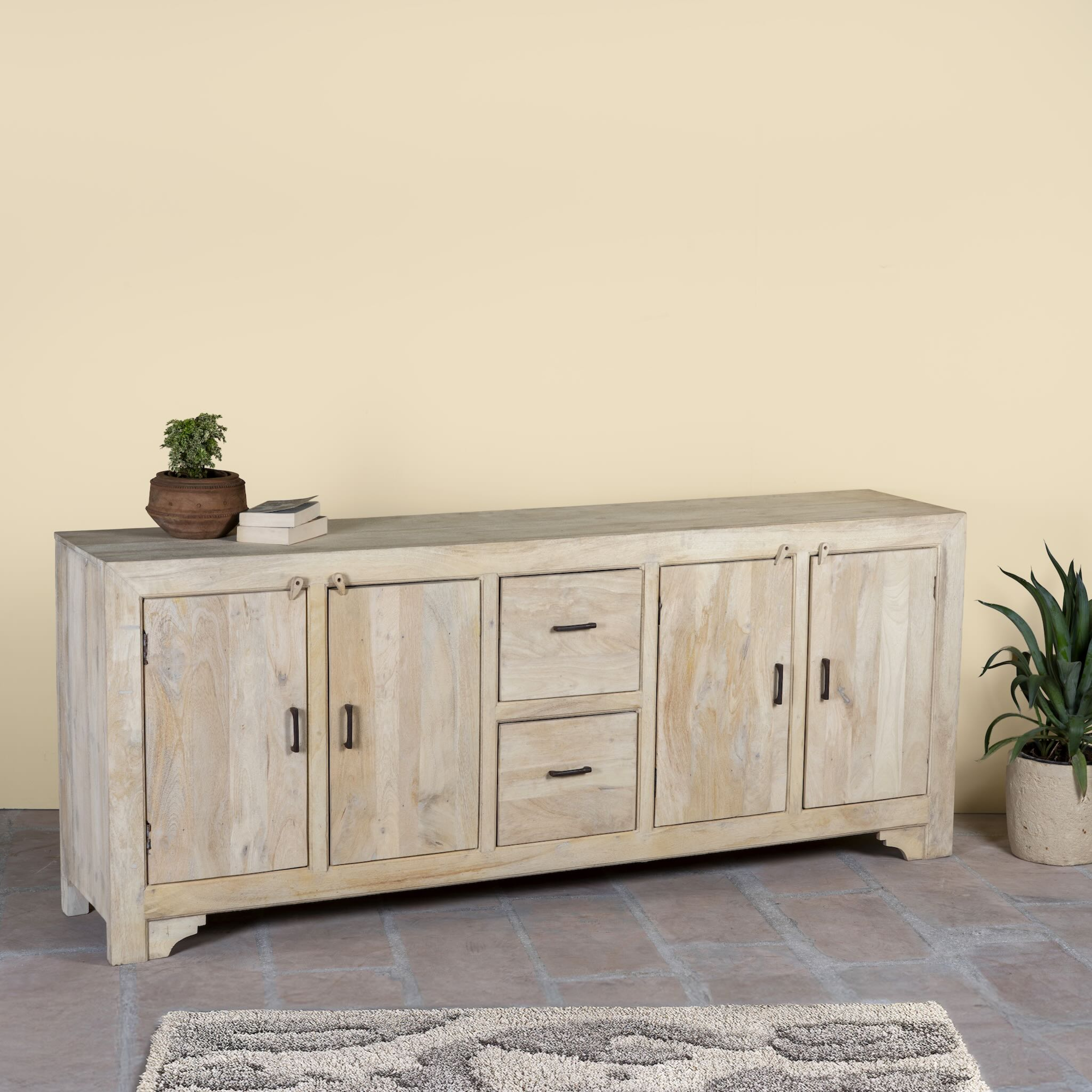 Anya - Vintage Houten Dressoir Ibiza Stijl 220cm