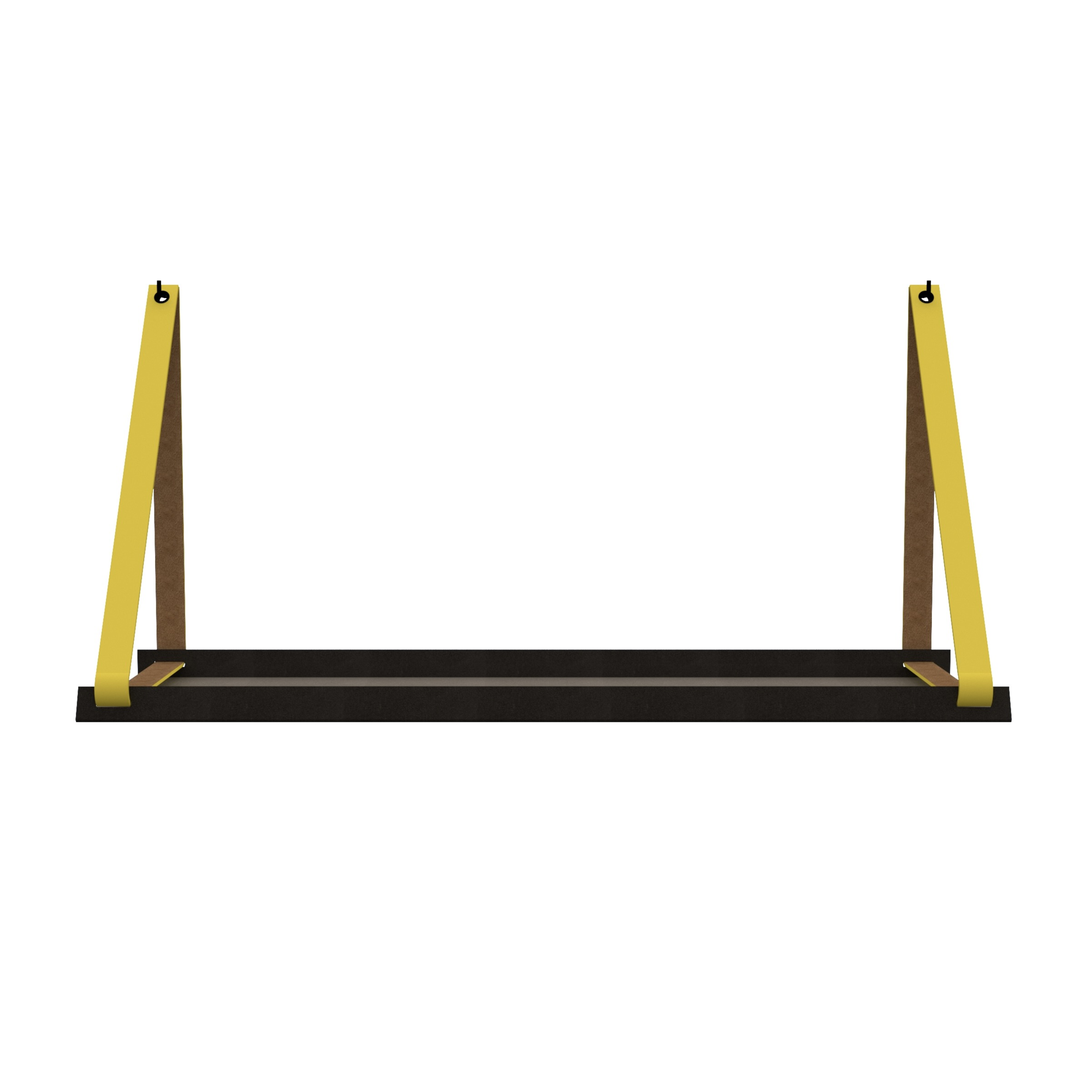 Stalen wandplank 98x20cm - incl. leren plankdragers