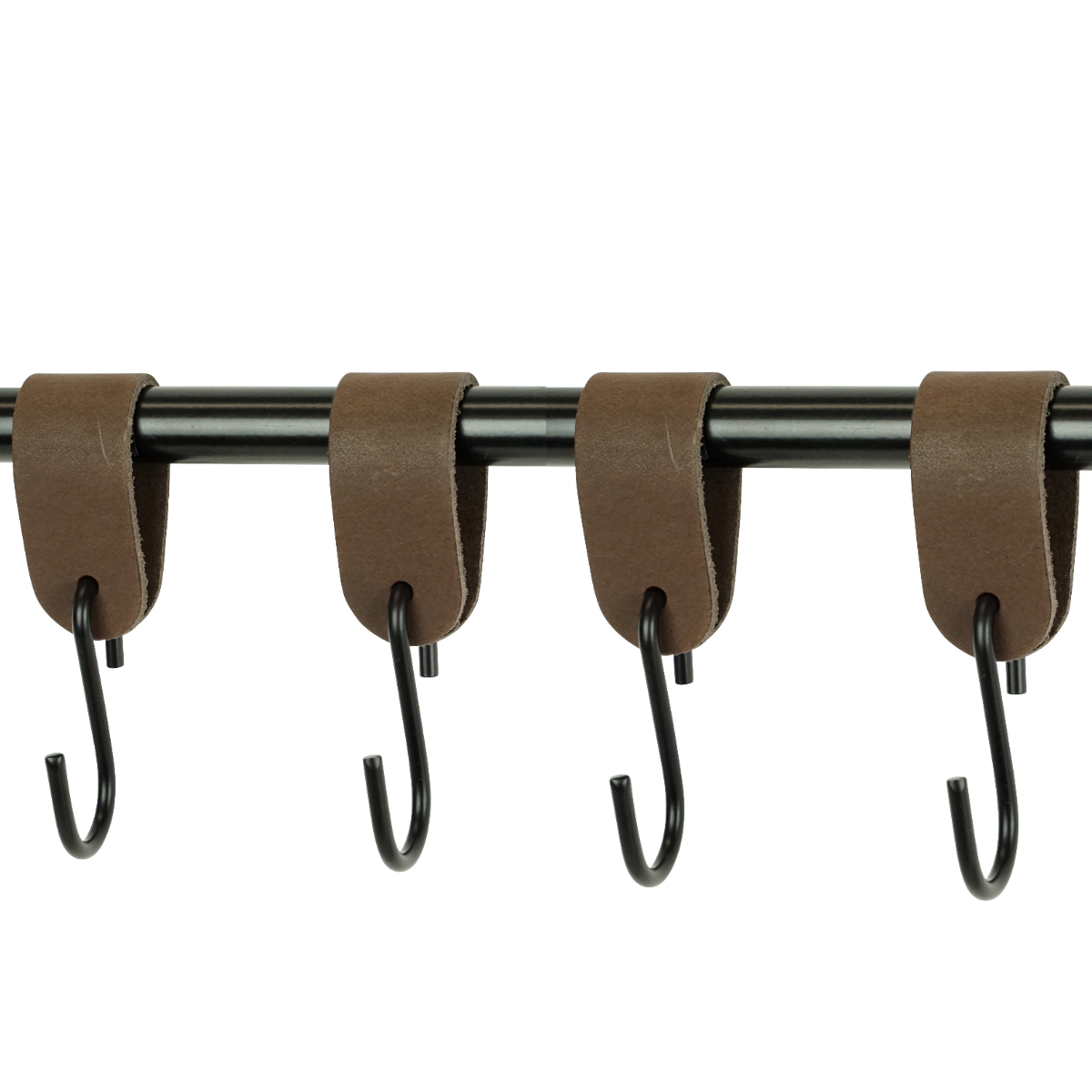 Leren S-haak hangers (set van 4)