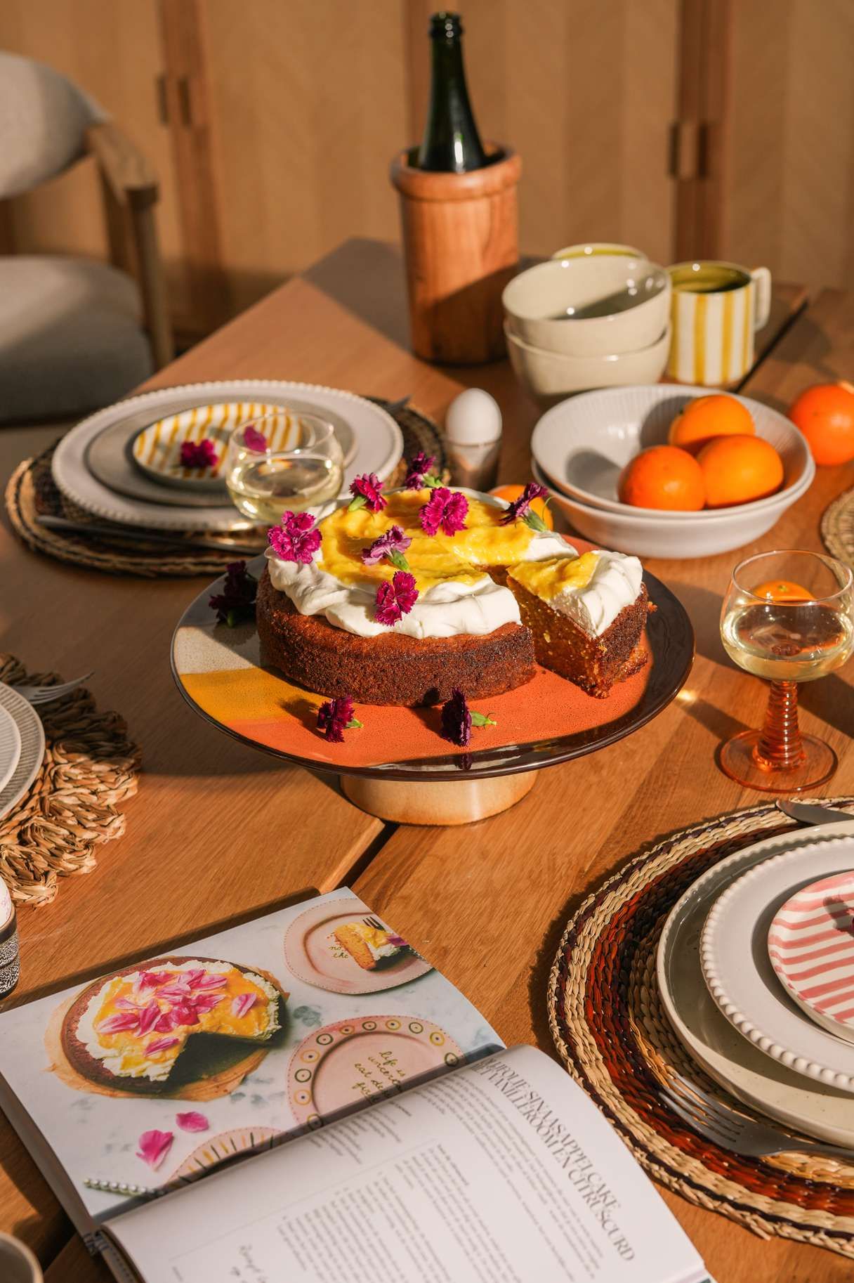 Sinaasappelcake met vanilleroom en citruscurd Pien laat haar eten zien