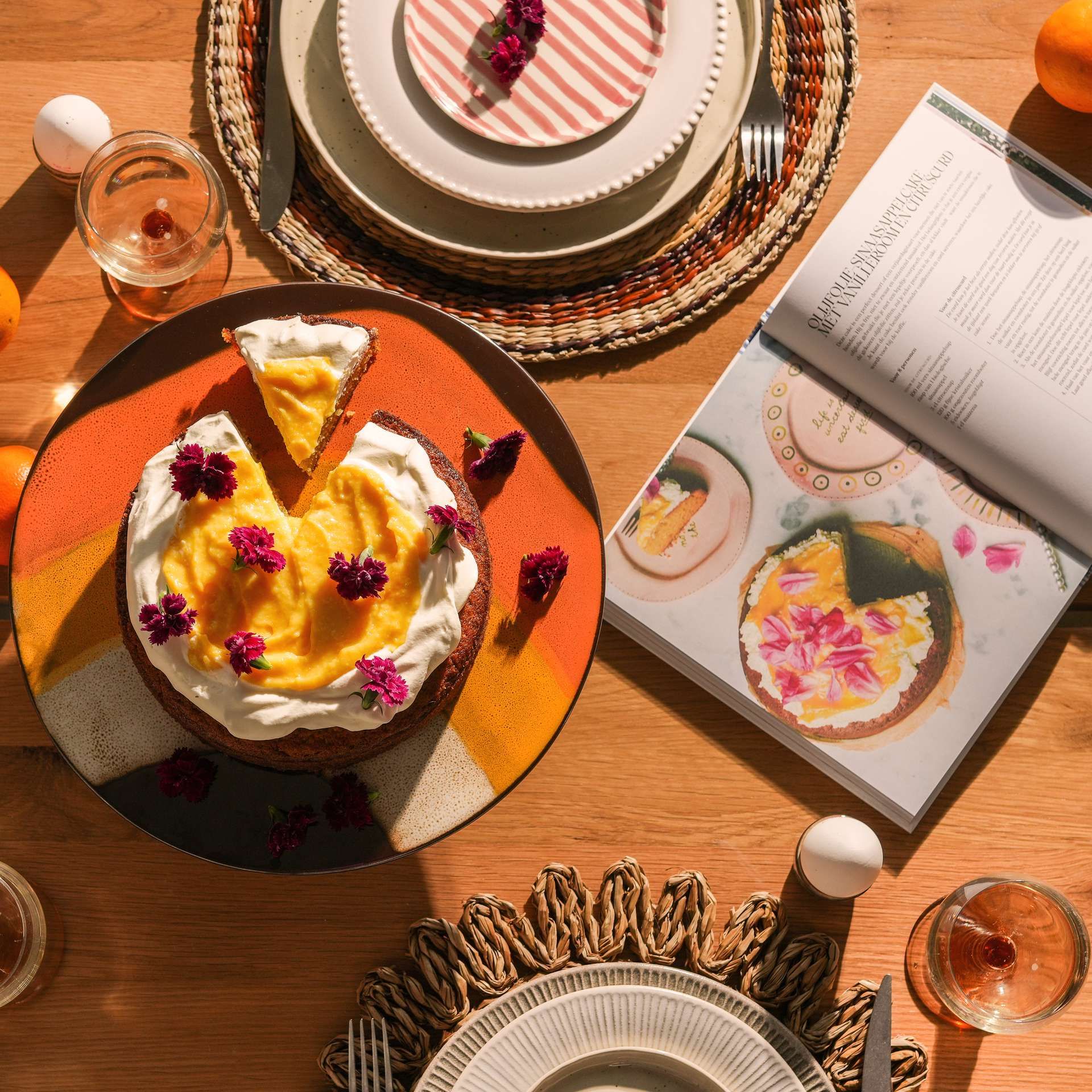 Sinaasappelcake met vanilleroom en citruscurd Pien laat haar eten zien