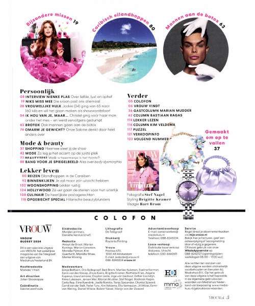 Inhoudspagina magazine vrouw