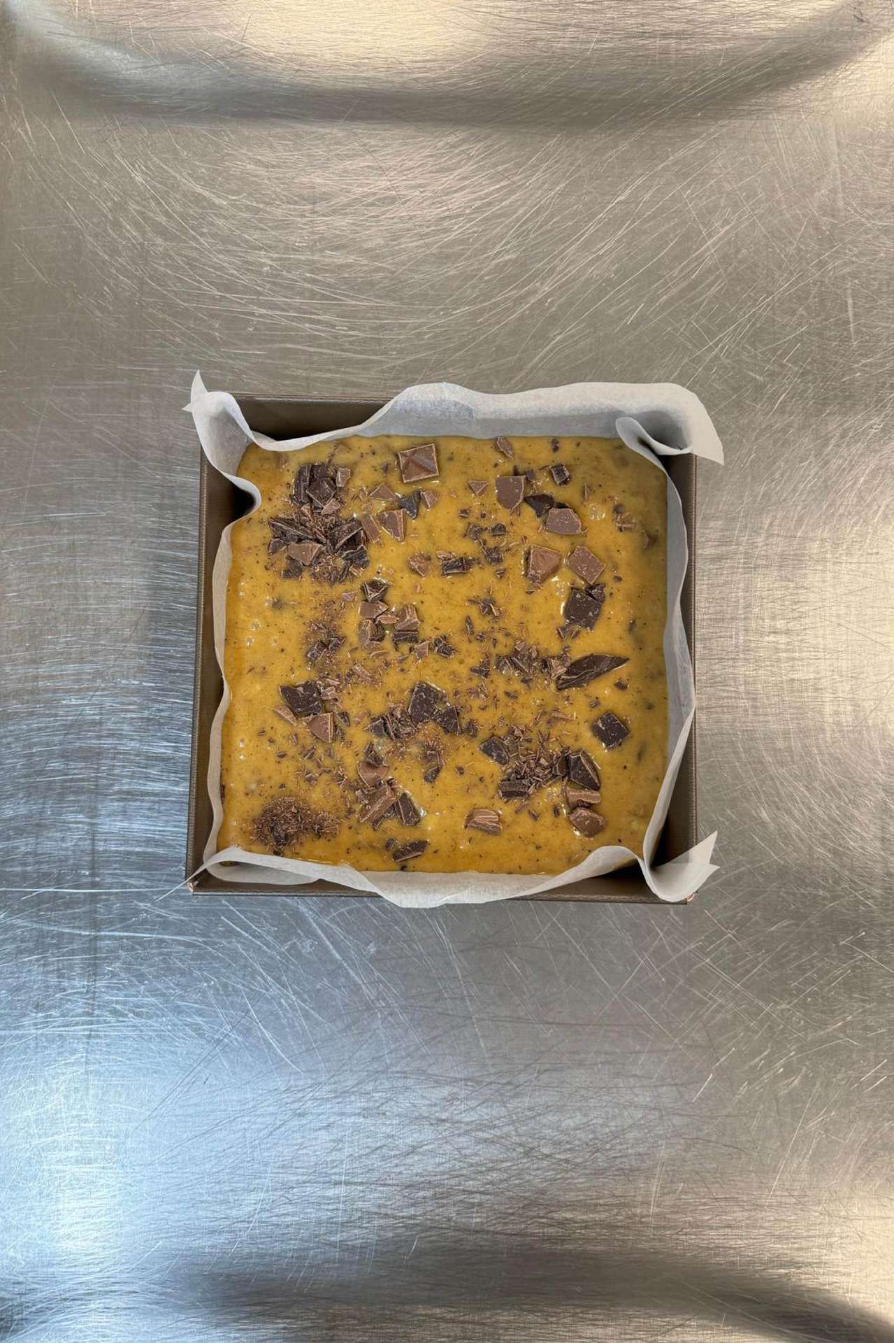 bananen blondie voordat deze in de oven gaat