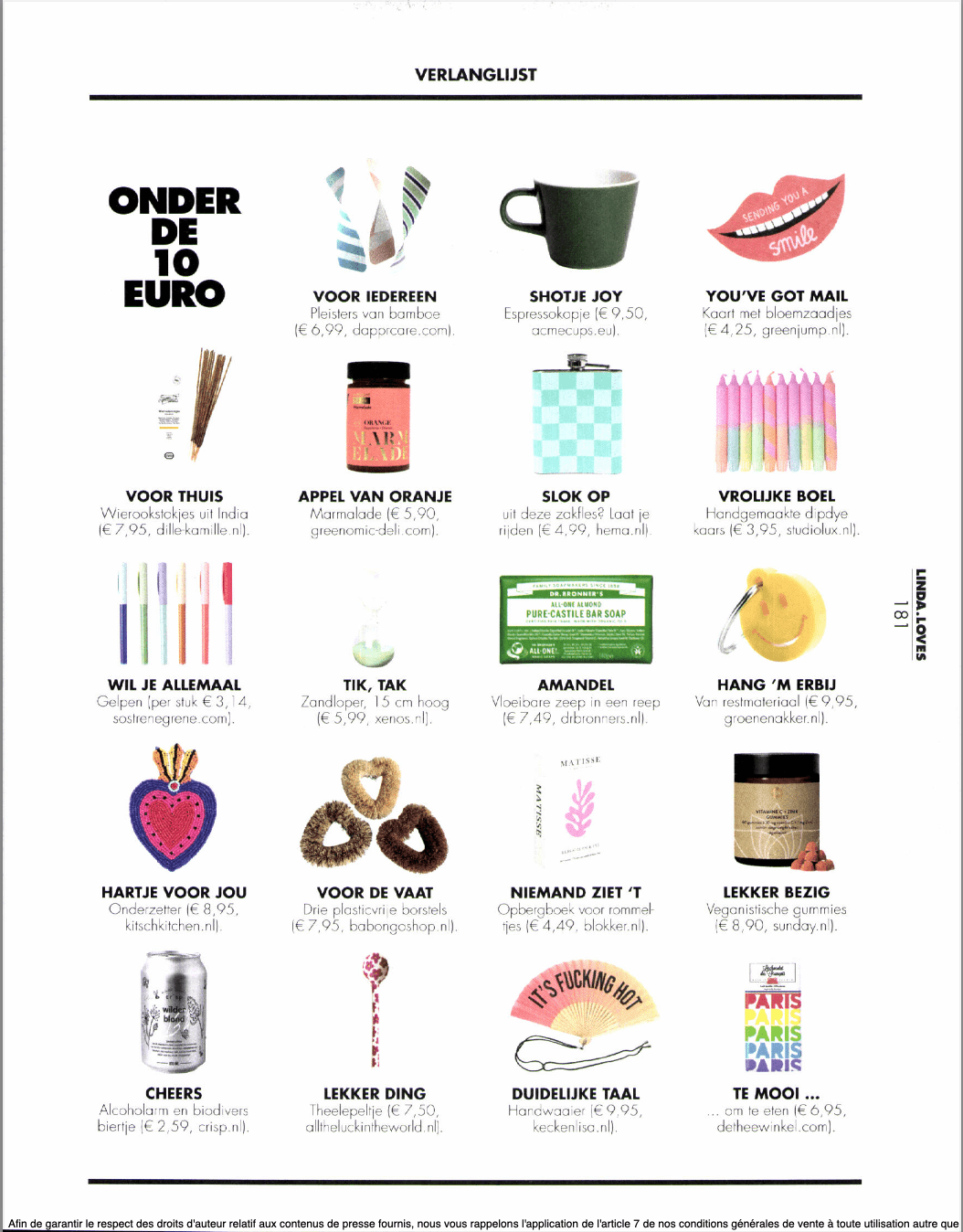 LINDA.Loves pagina met accessoires