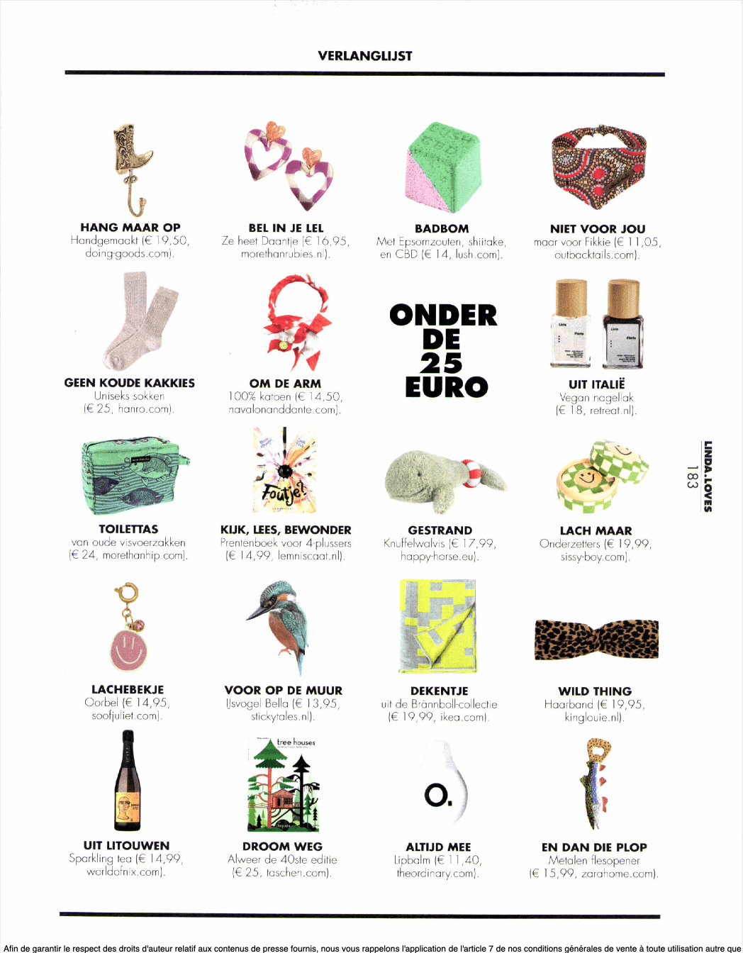 LINDA.Loves pagina met accessoires