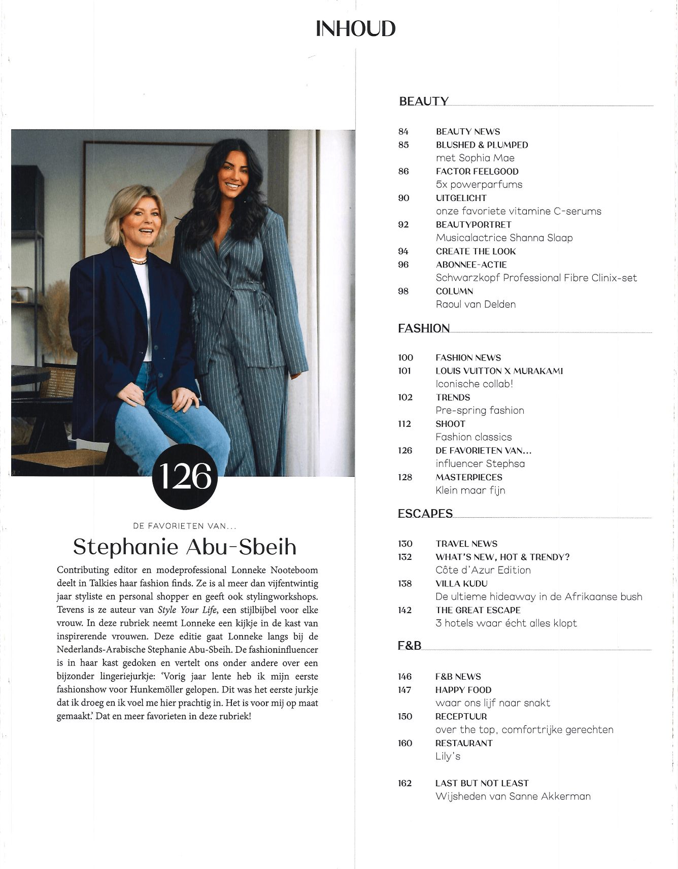 Inhoudsopgave blad Talkies