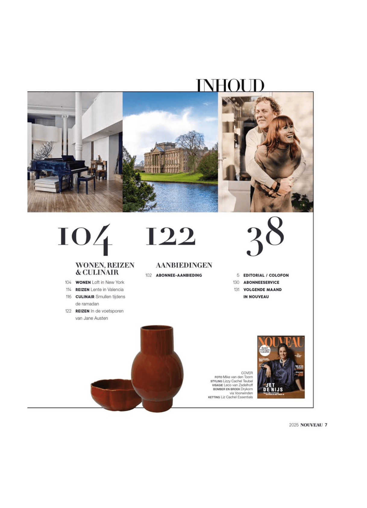 Inhoudsopgave van blad Nouveau