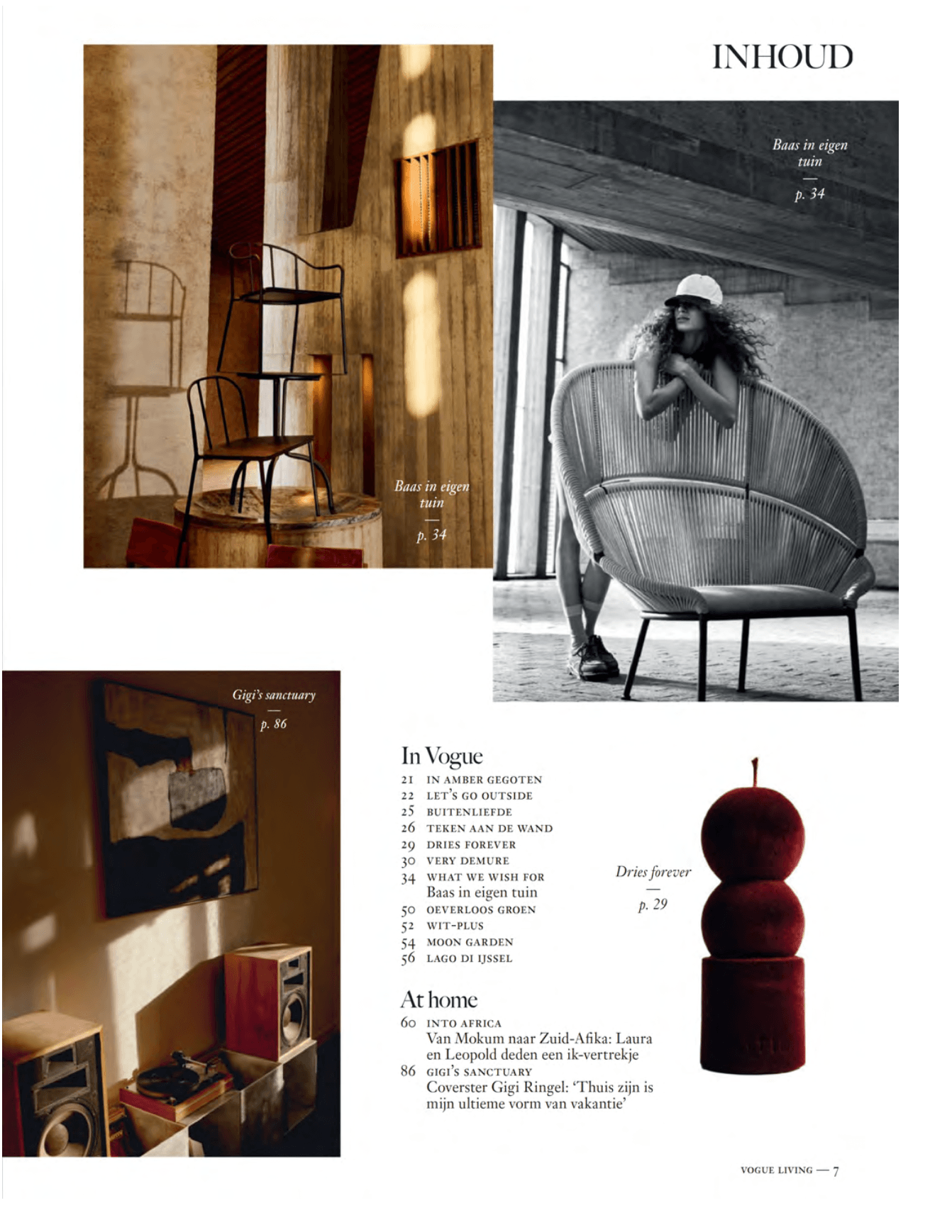 inhoudsopgave Vogue Living