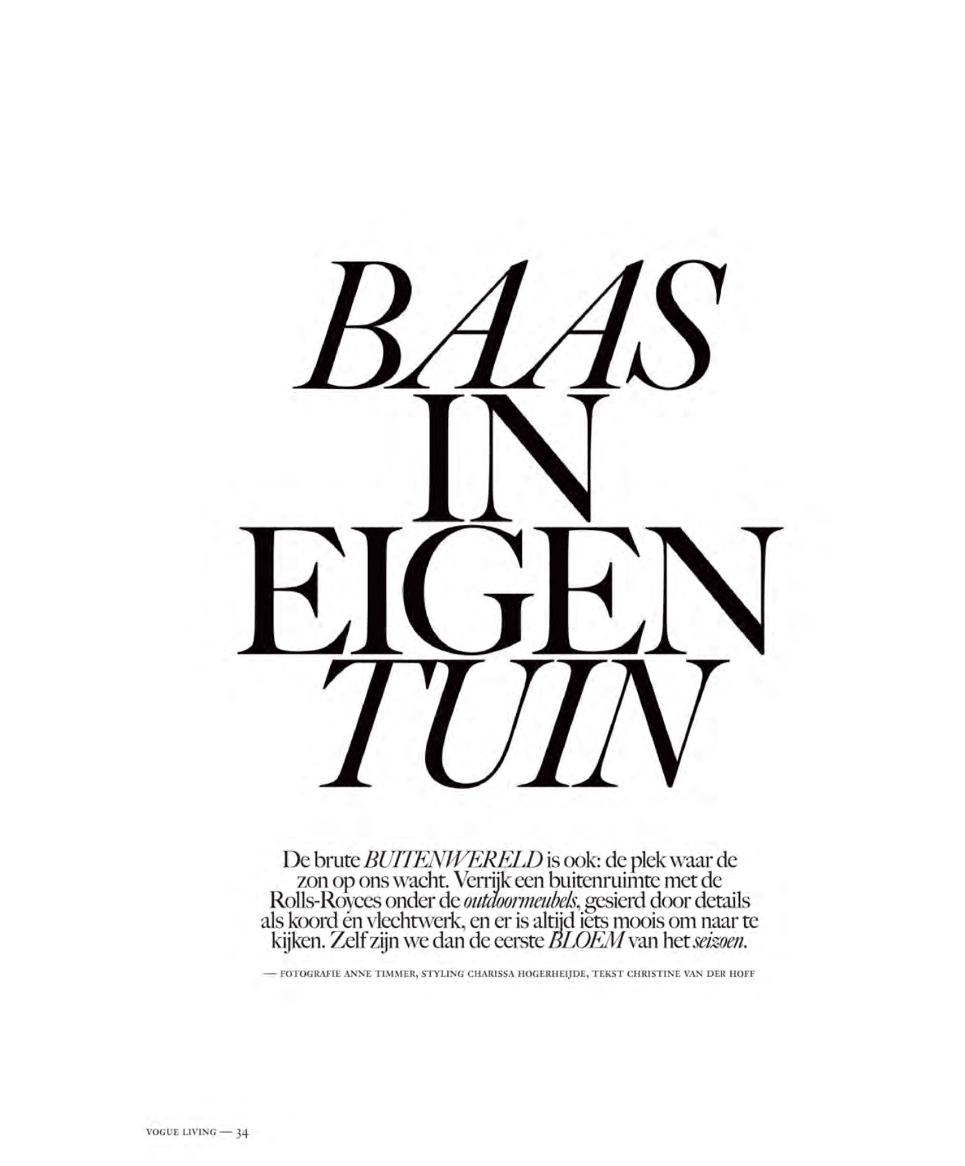 publicatie in Vogue Living over outdoor meubels