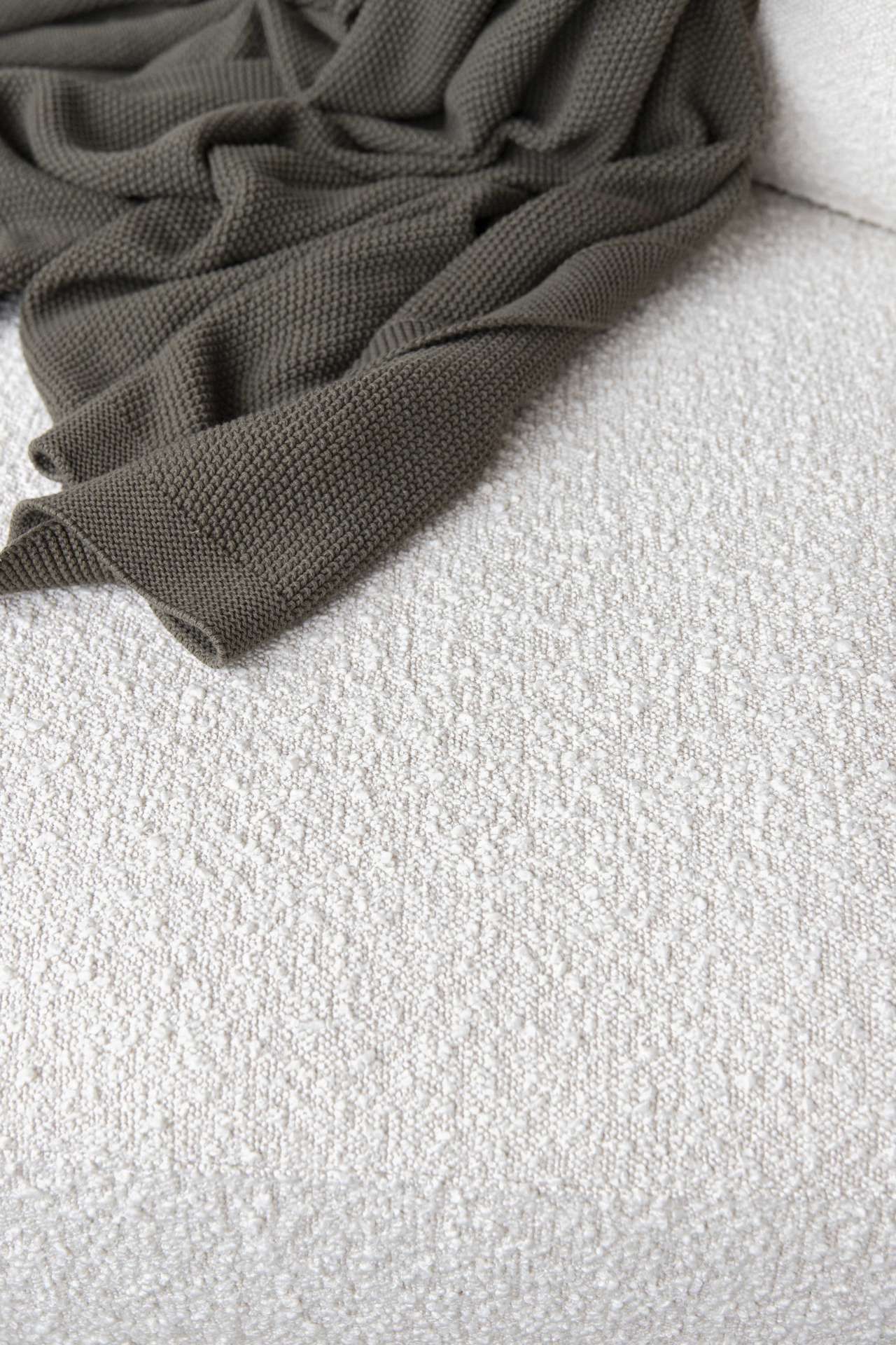 Closeup witte boucle bank