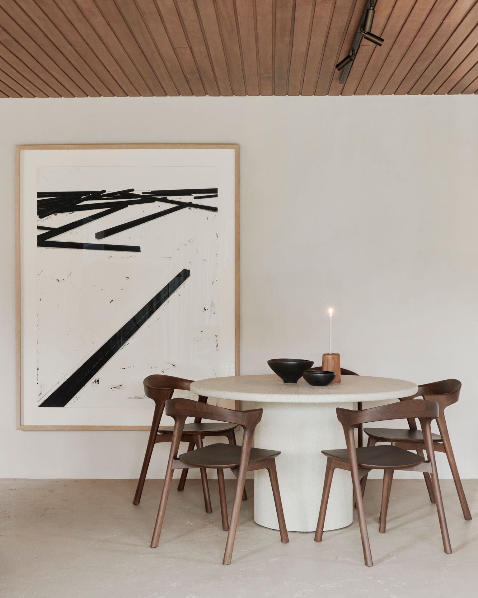 Ronde eettafel met stoelen