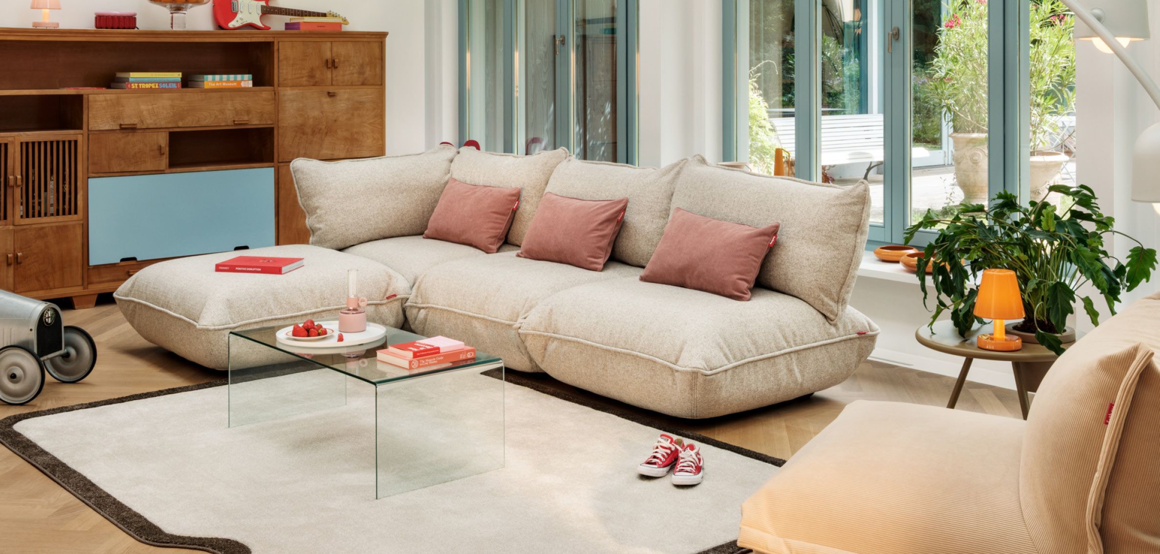 Fatboy woonkamer met sumbo beige bank