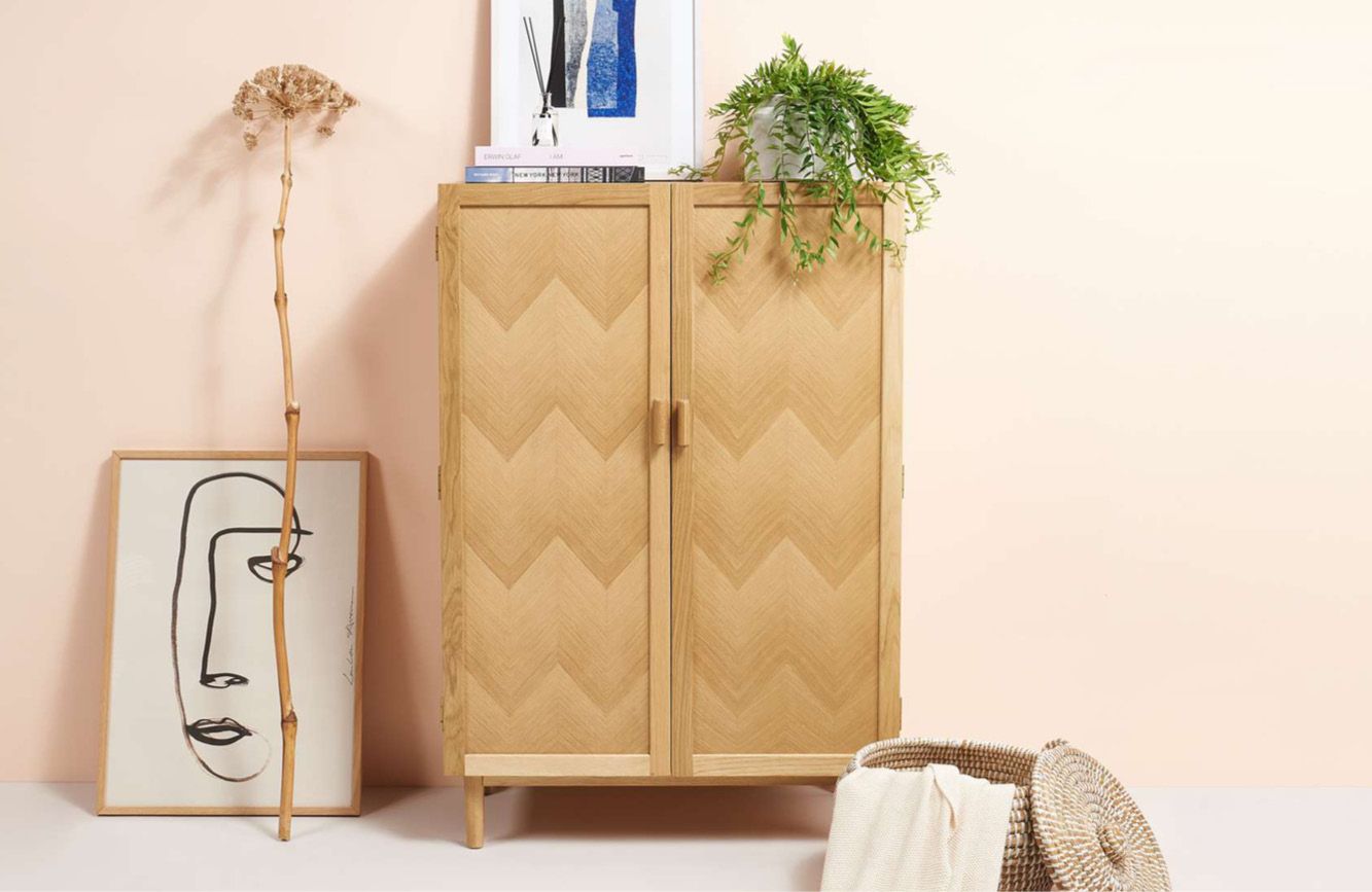 Eiken kledingkast Tulang met accessoires