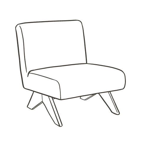 lijntekening van fauteuil