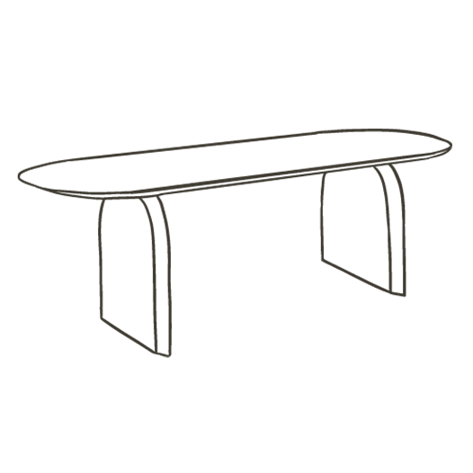 Lijntekening eettafel