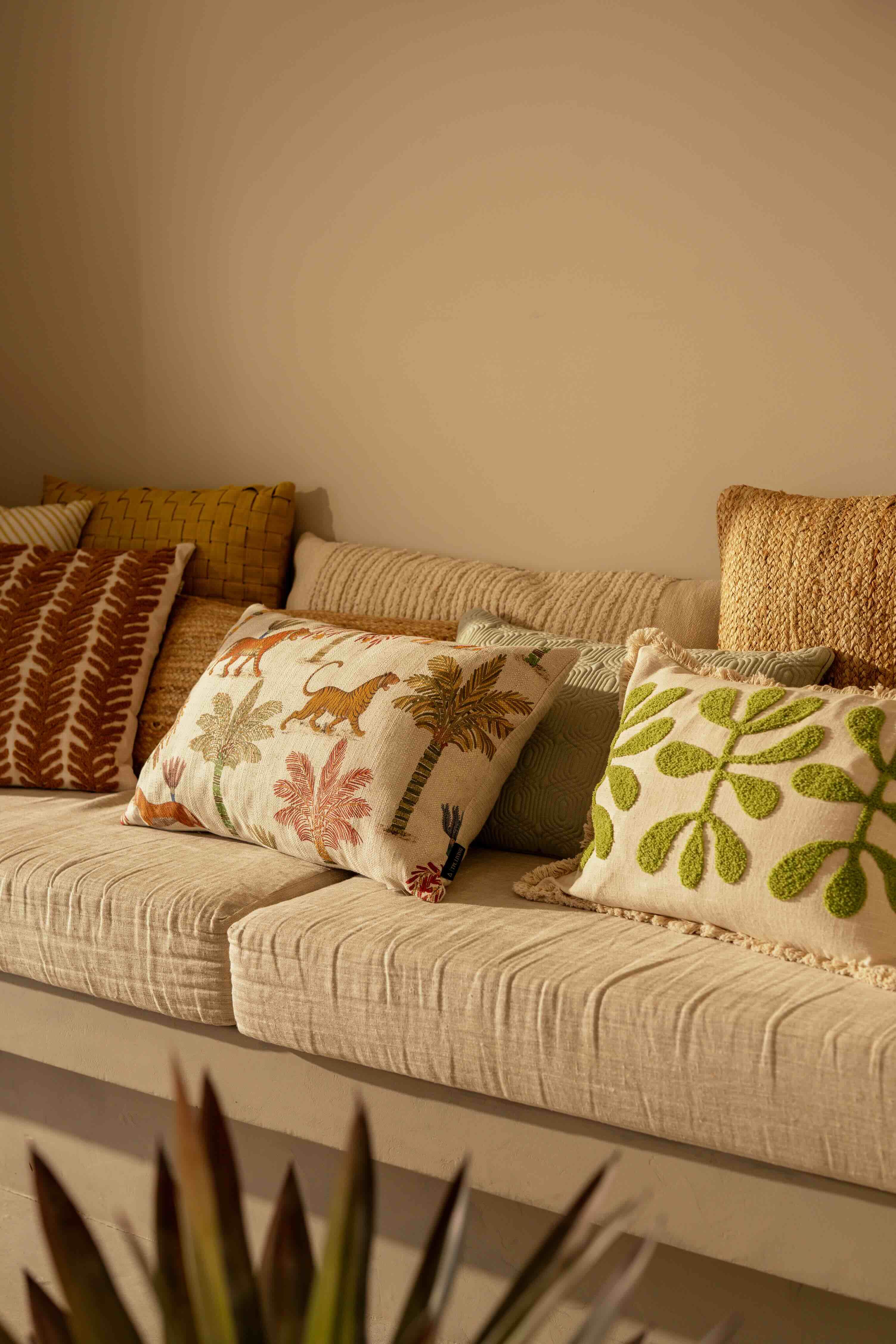 Zitbank met sierkussens