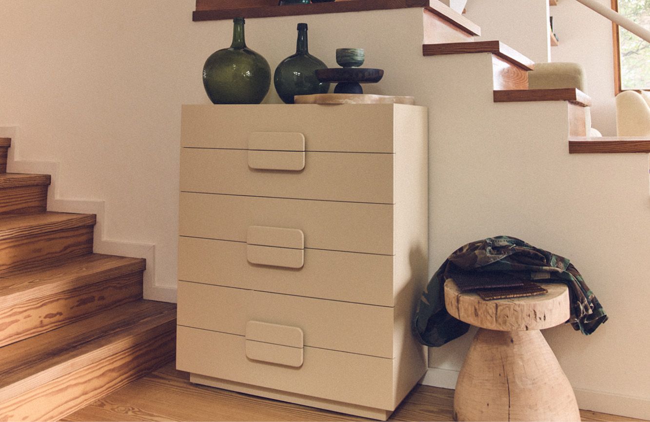 HKliving ladekast beige in woonkamer