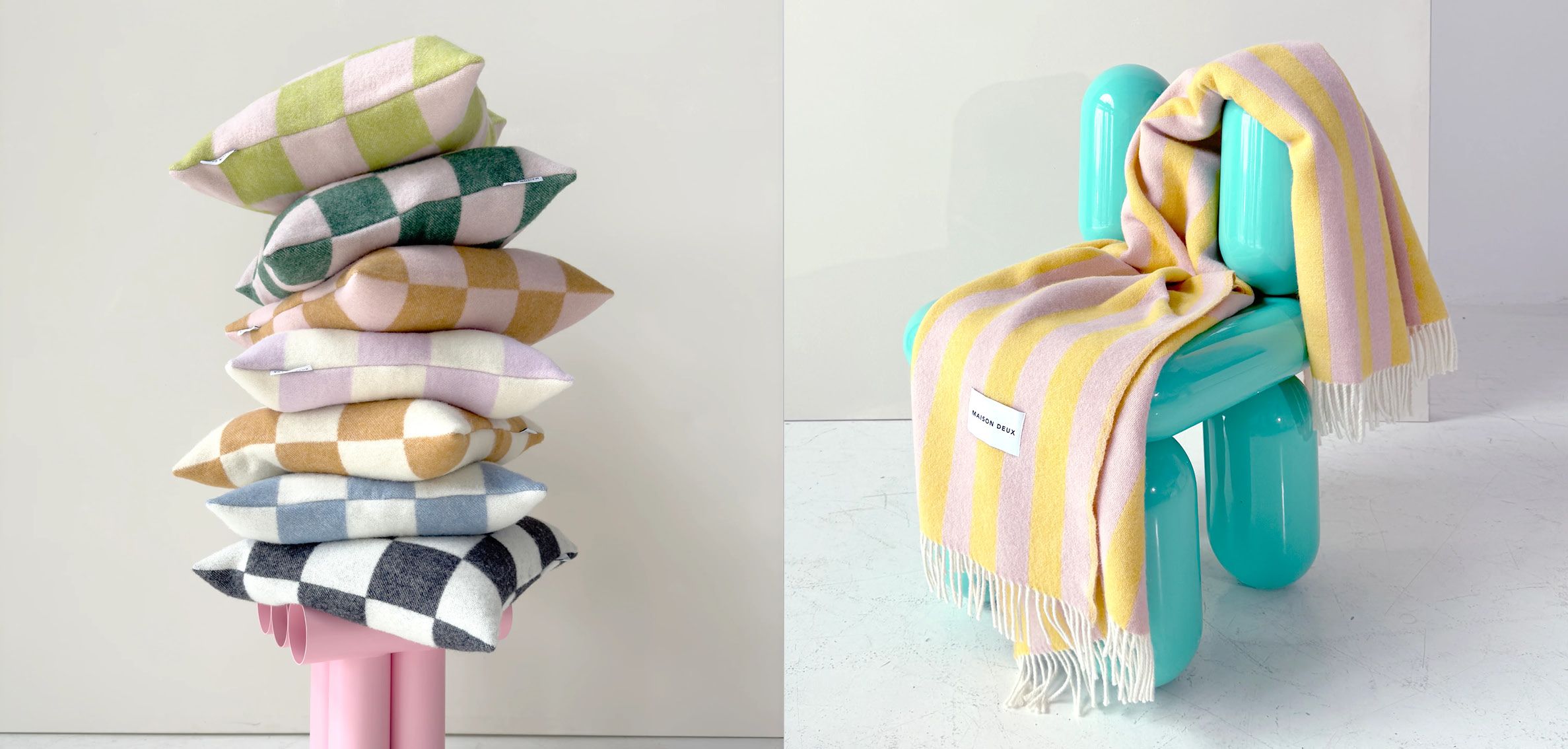 Maison Deux kussens en plaids