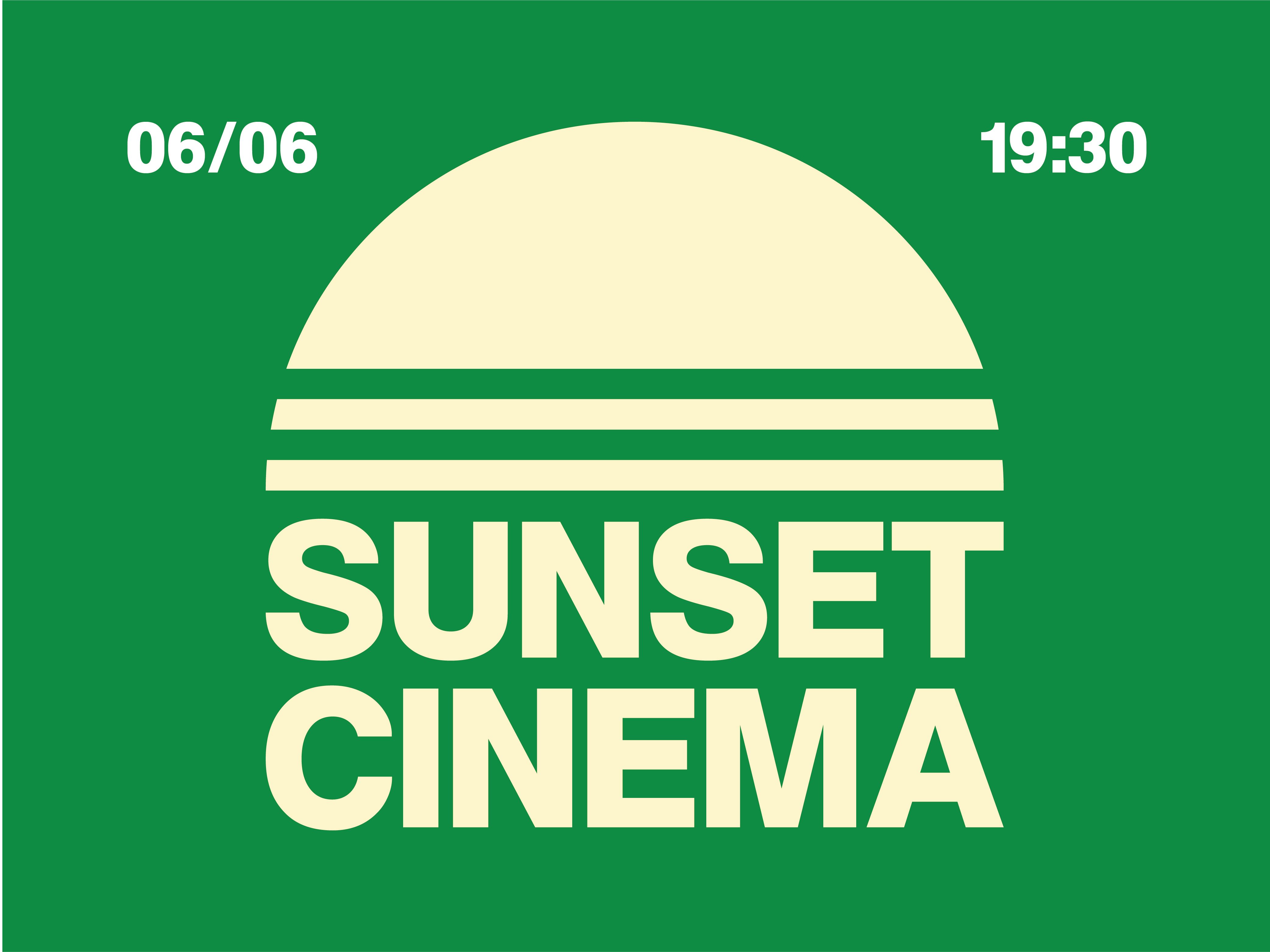 Groene Sunset Cinema banner Loods 5 x Zuiver
