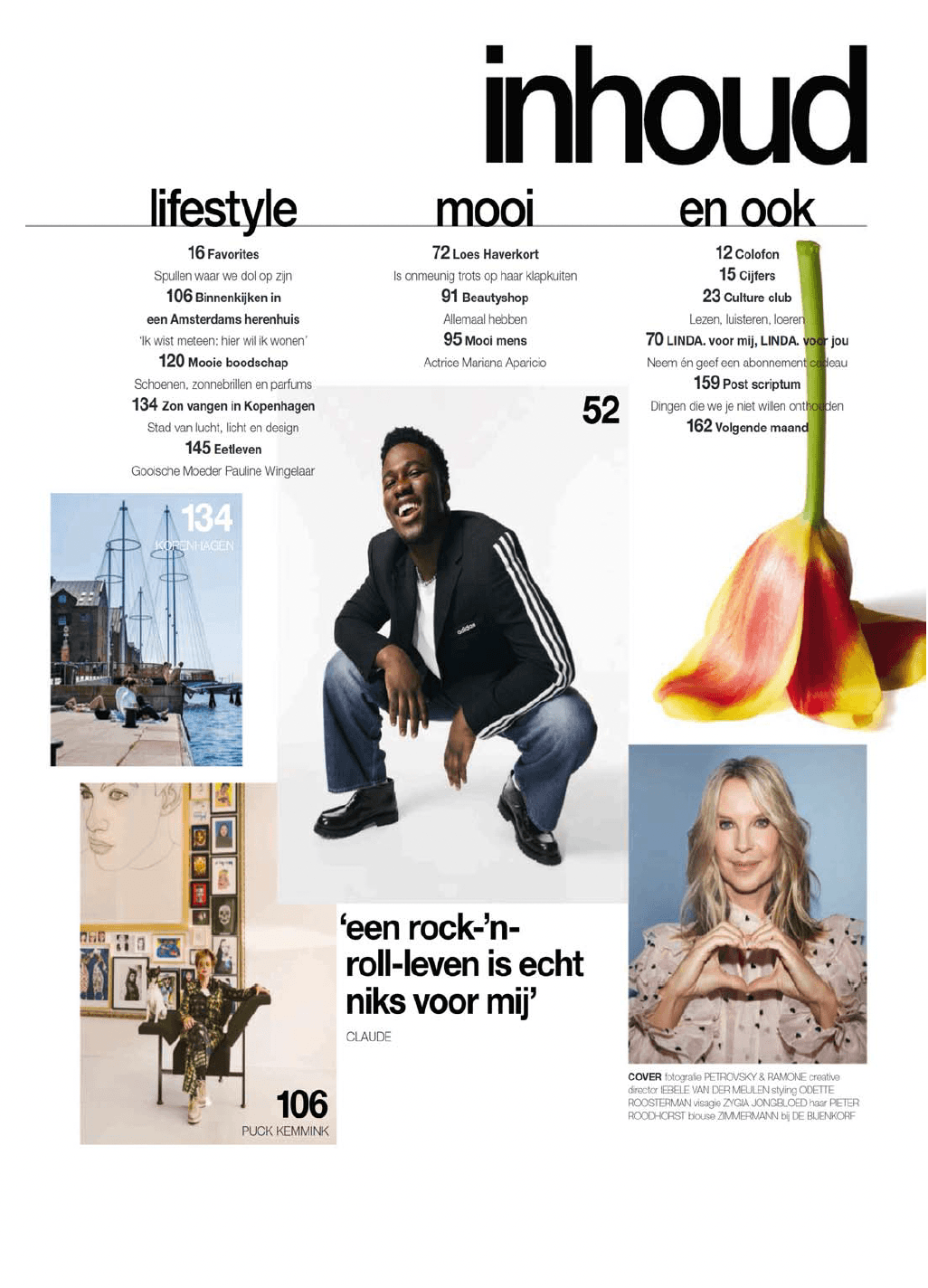 Inhoudsopgave in magazine LINDA