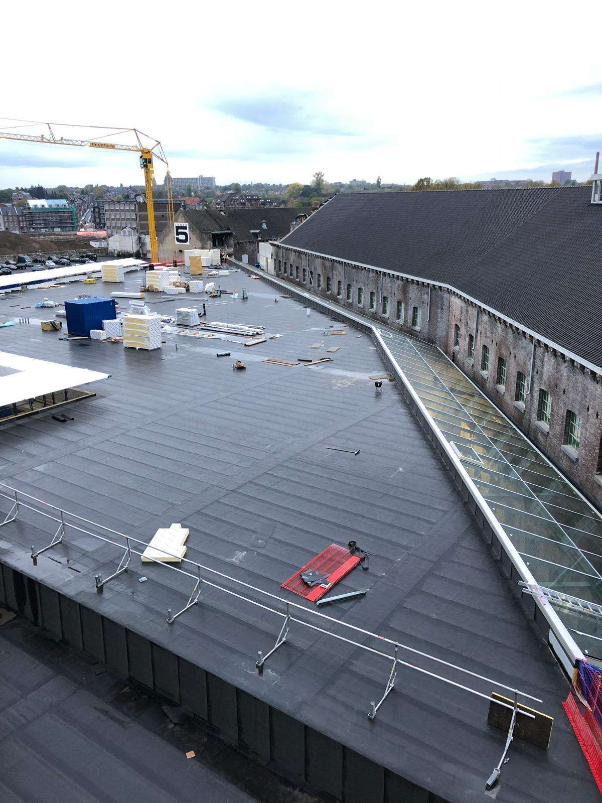 Bovenaanzicht van het dak van Loods 5 Maastricht