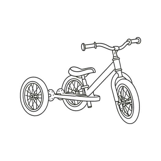 Lijntekening van kinderfiets