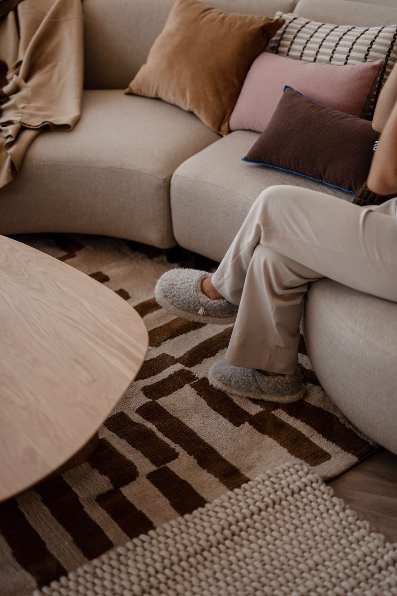 Vloerkleden beige bruin closeup