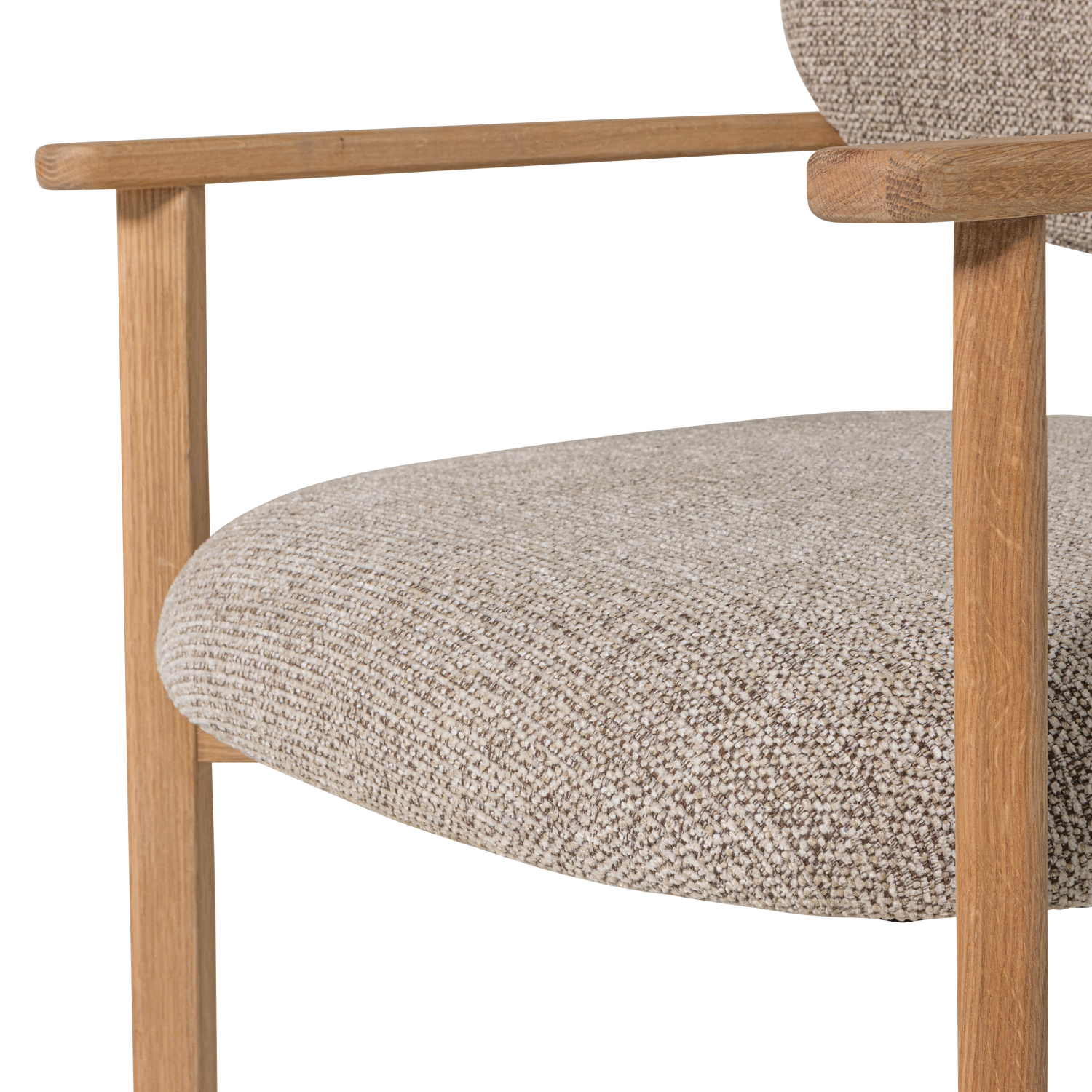 Udar fauteuil naturel met houten frame naturel
