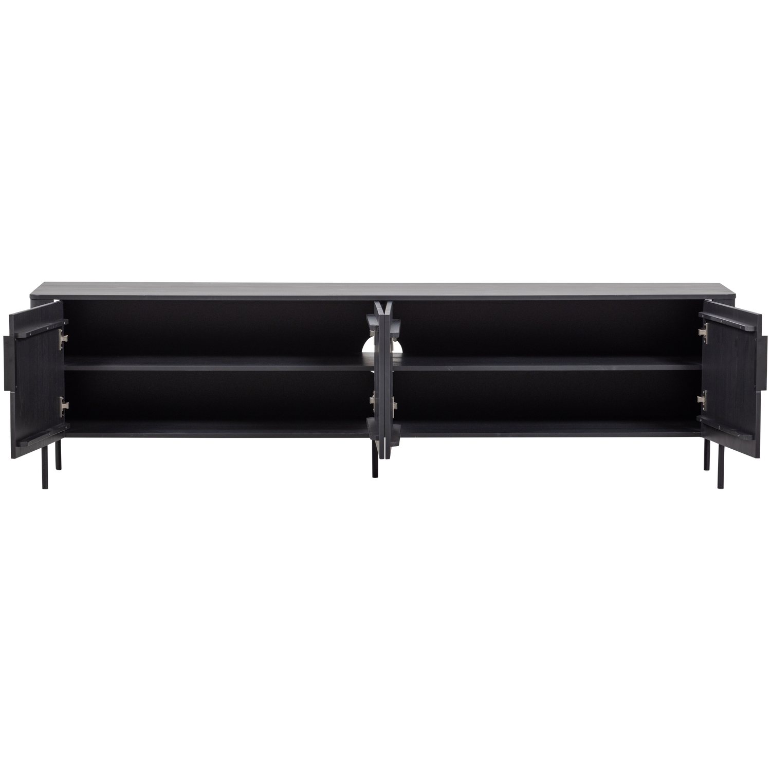 Gunnar tv meubel 200 cm grenen matzwart [fsc]