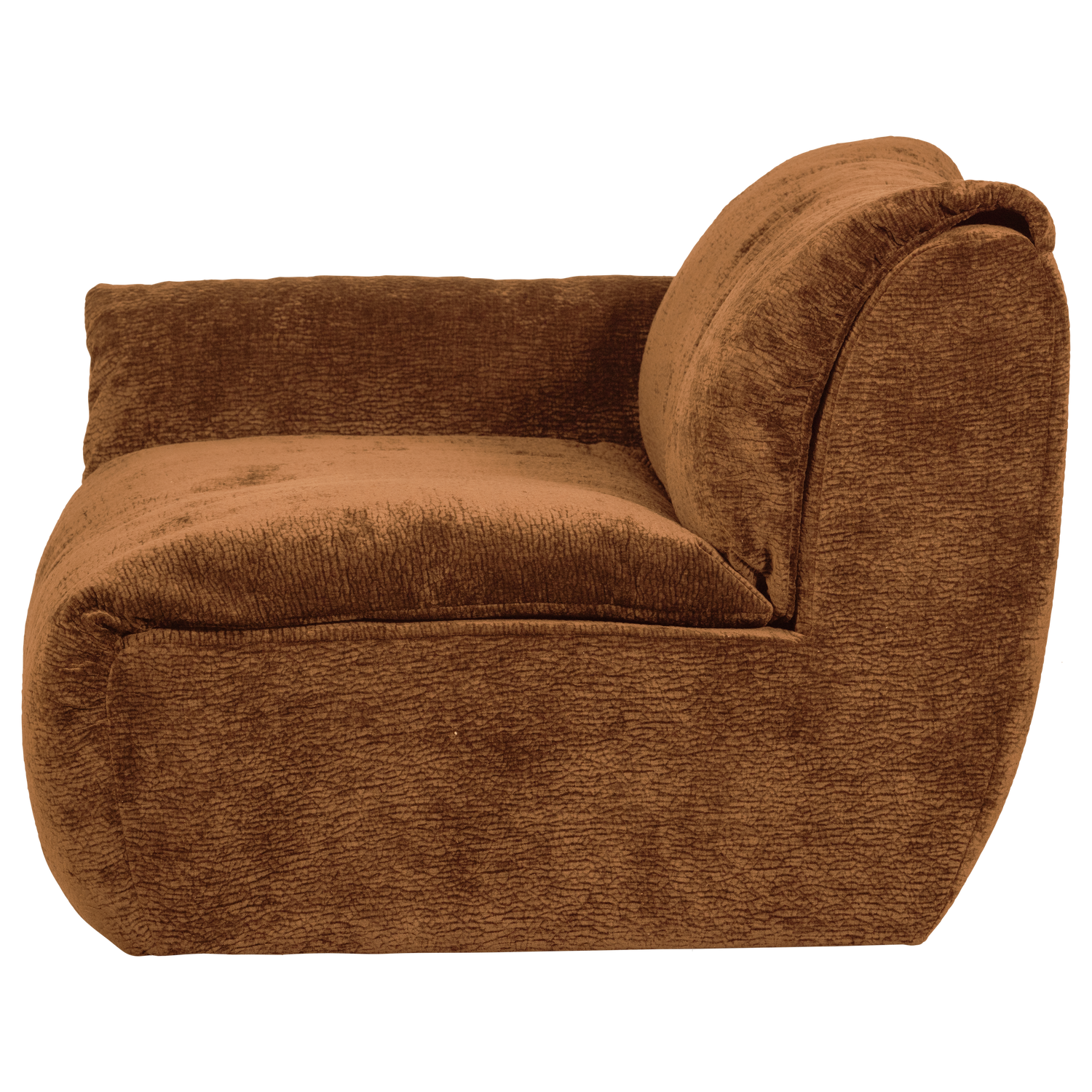 Baggy 1-zits element met arm links geweven chenille oudroze