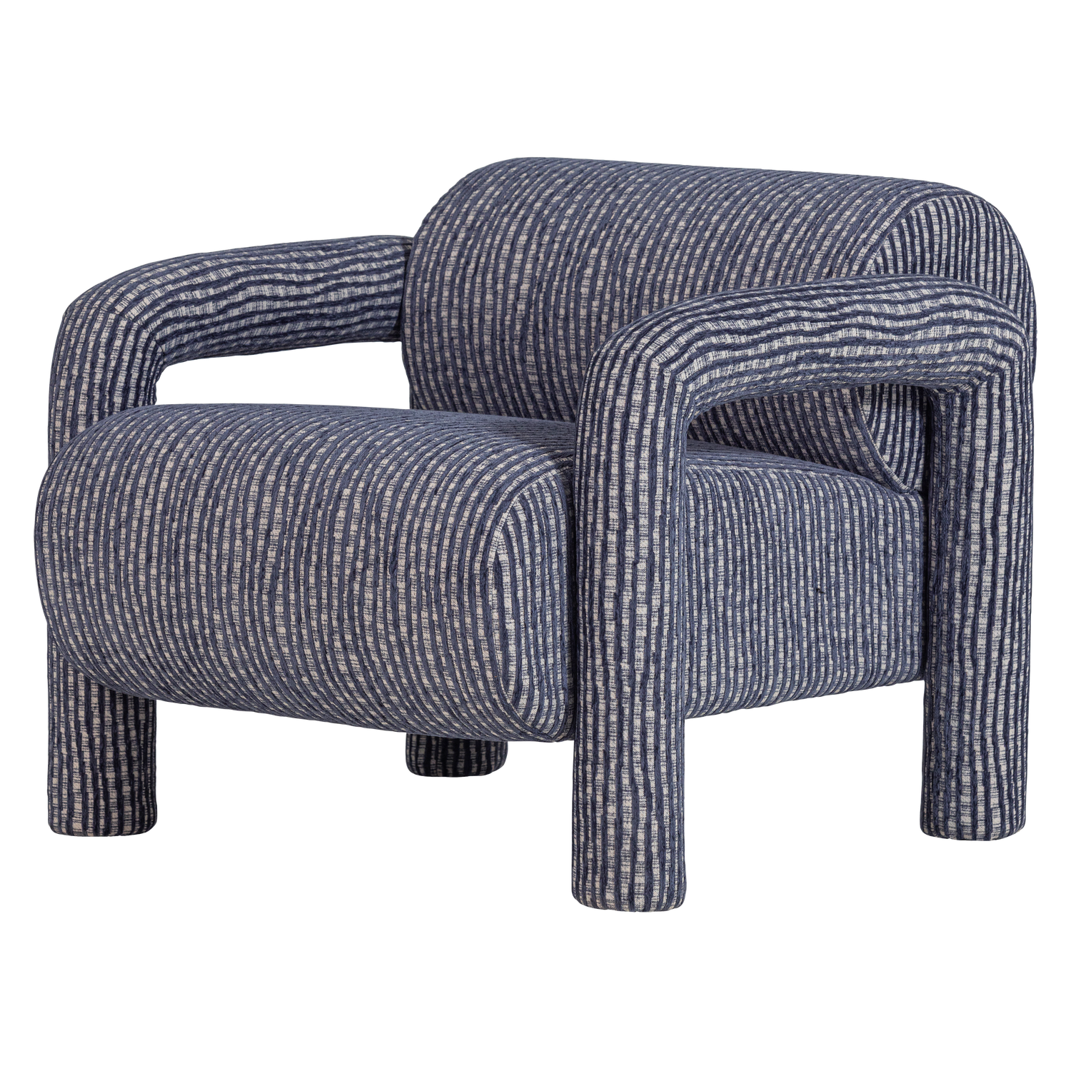 Lenny fauteuil met dessin grijsblauw