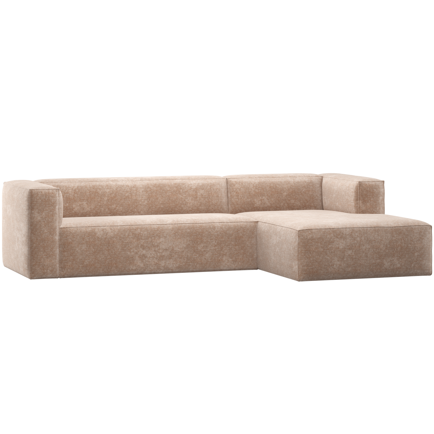 Bean hoekbank rechts chenille velvet taupe