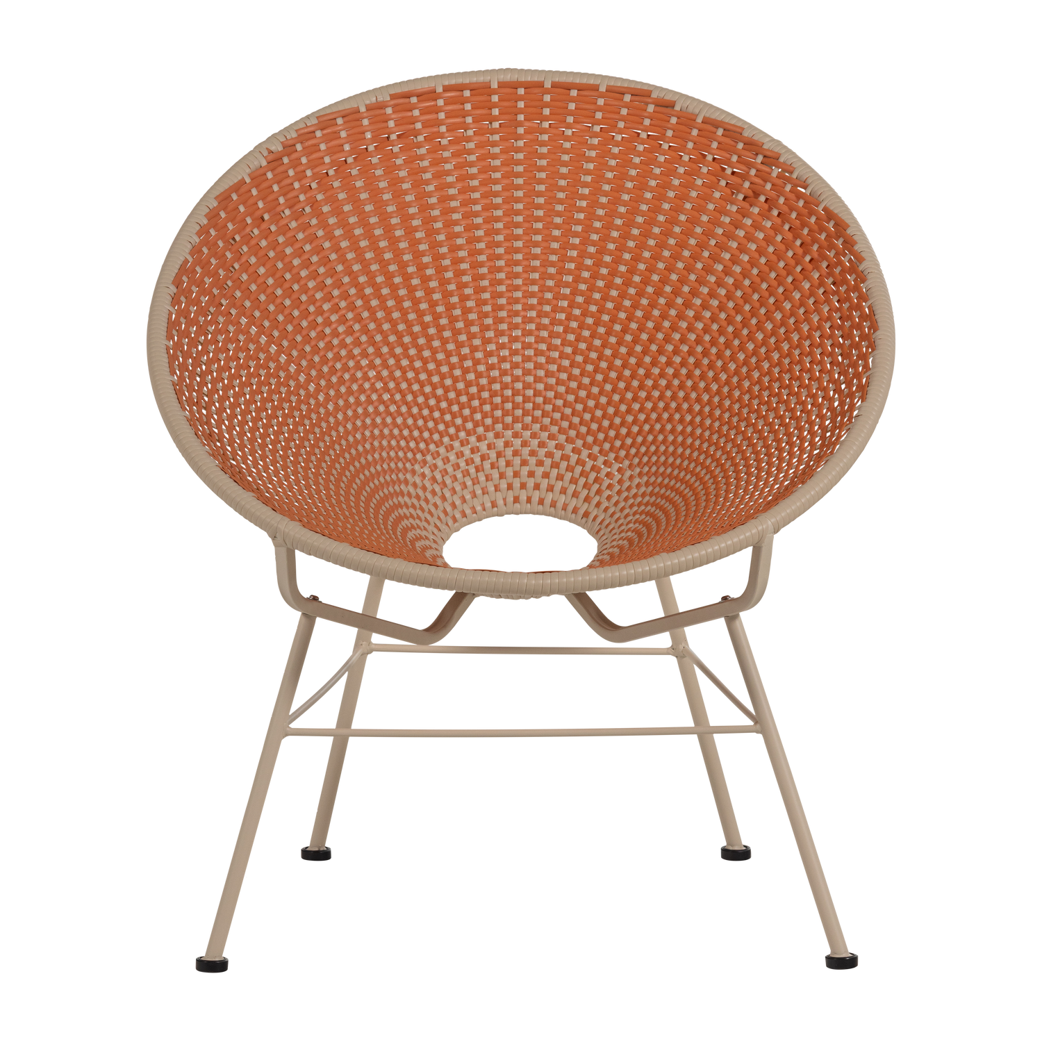 Kazoun tuin loungestoel wicker oranje