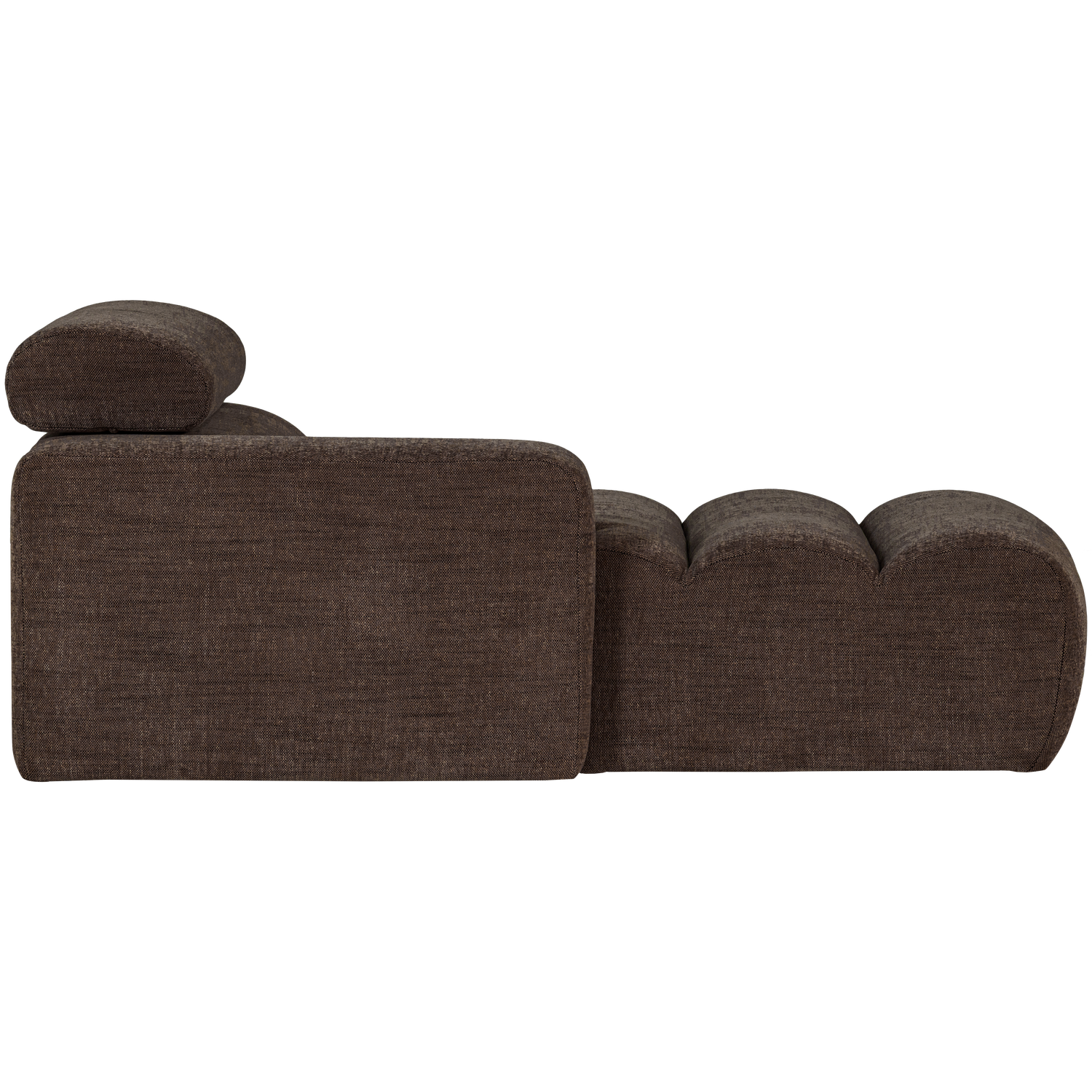 Novi chaise longue element arm links ribstof terra