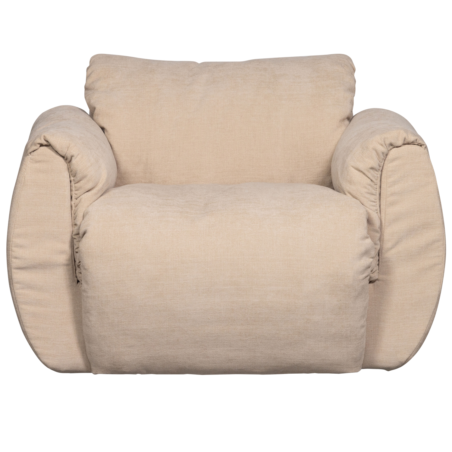 Baggy draaifauteuil geweven stof warmgrijs melange