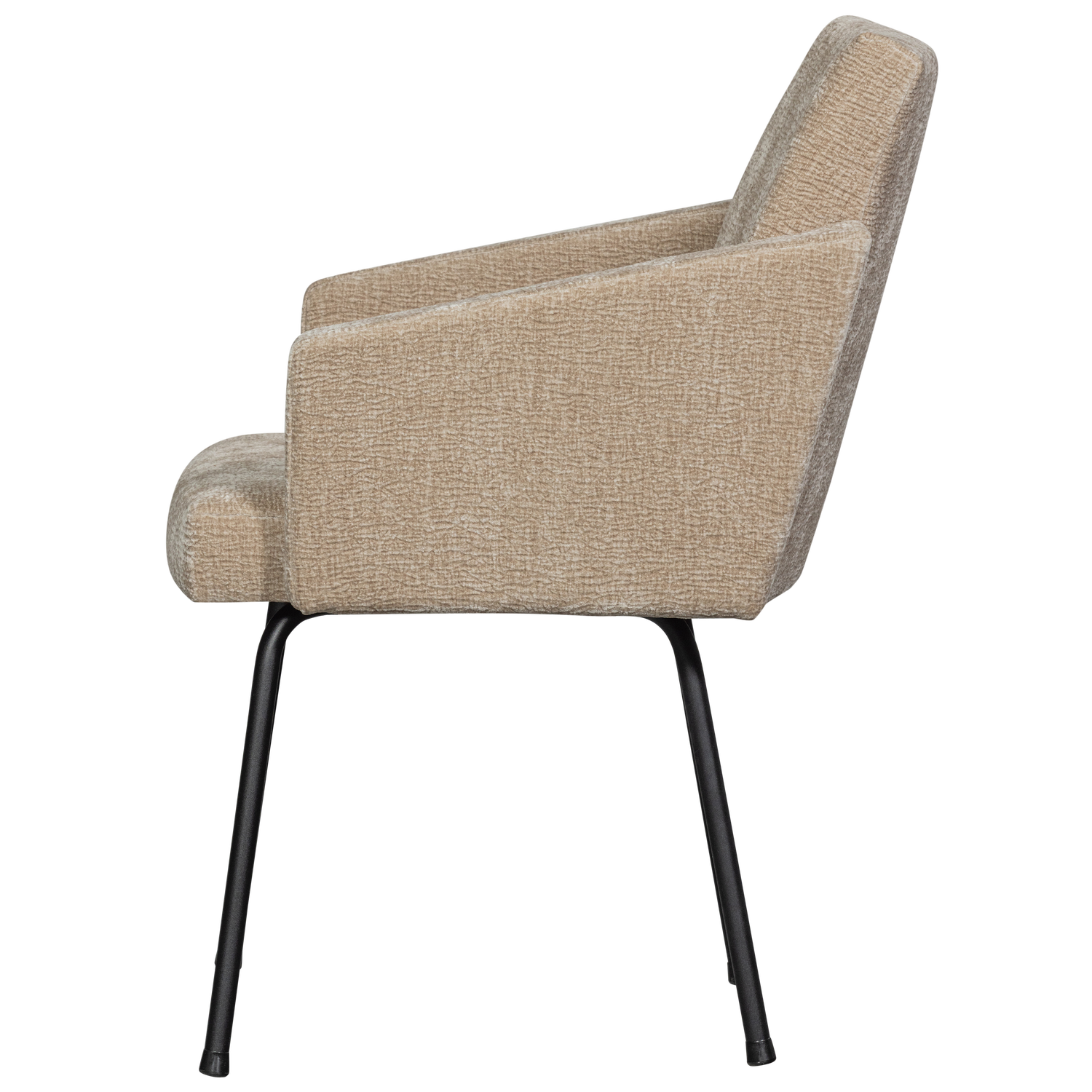 Mount eetkamerstoel met armleuning 3d chenille middenbruin