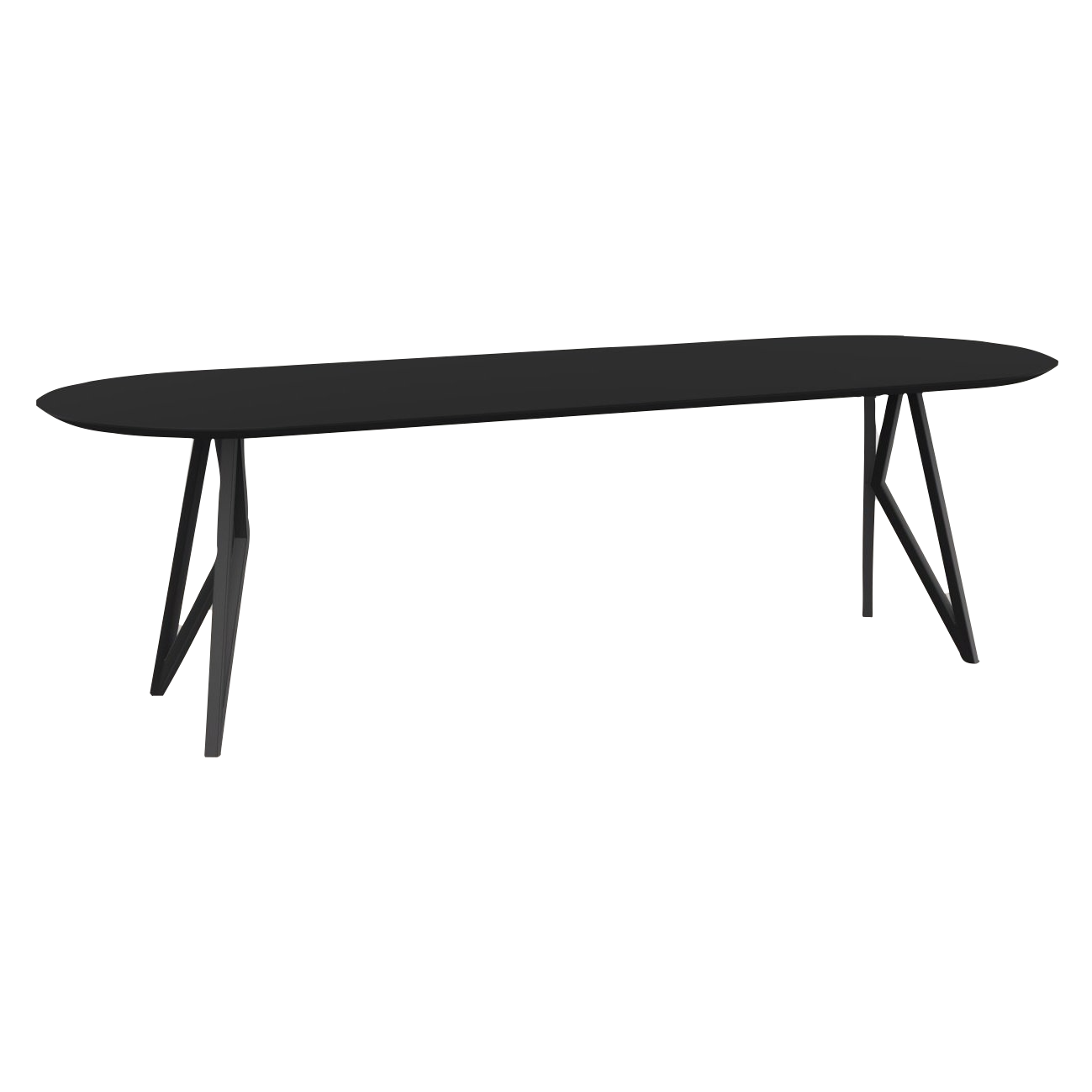 Studio HENK tafel Butterfly Plat ovaal - zwart frame, HPL Fenix nero ingo