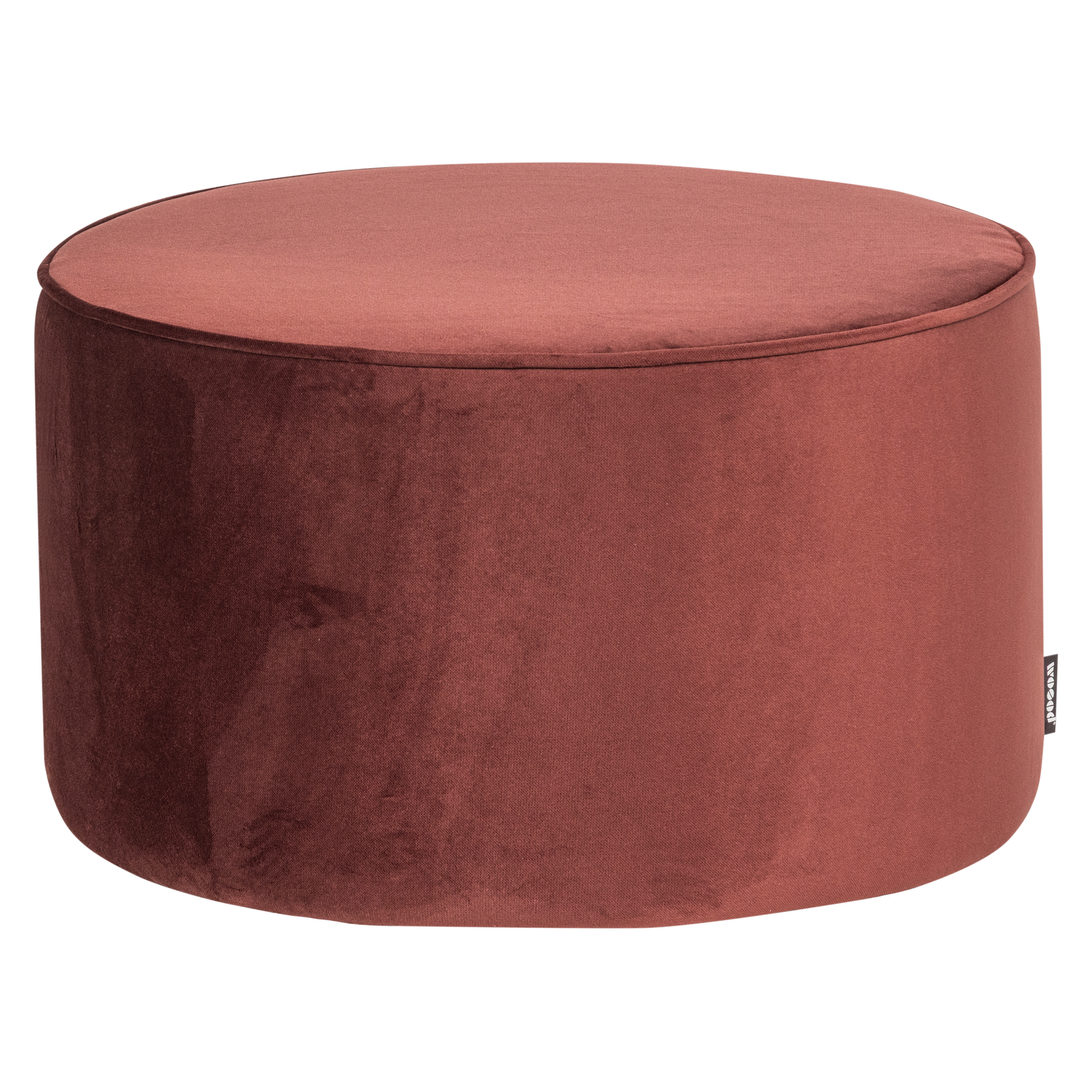 Sara poef laag 36xo60 cm velvet bordeauxrood [fsc]