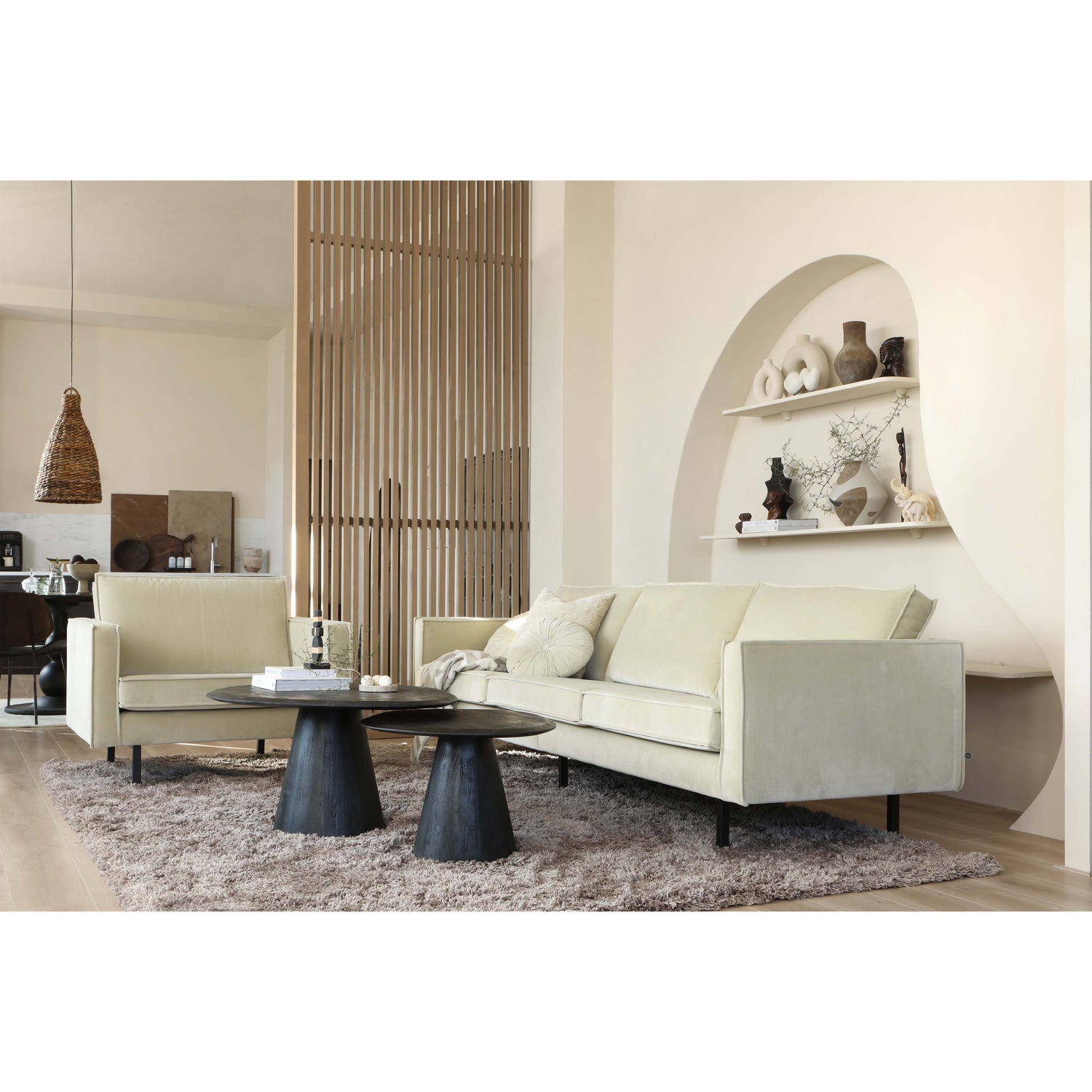 Posture salontafel mangohout zwart o120 cm