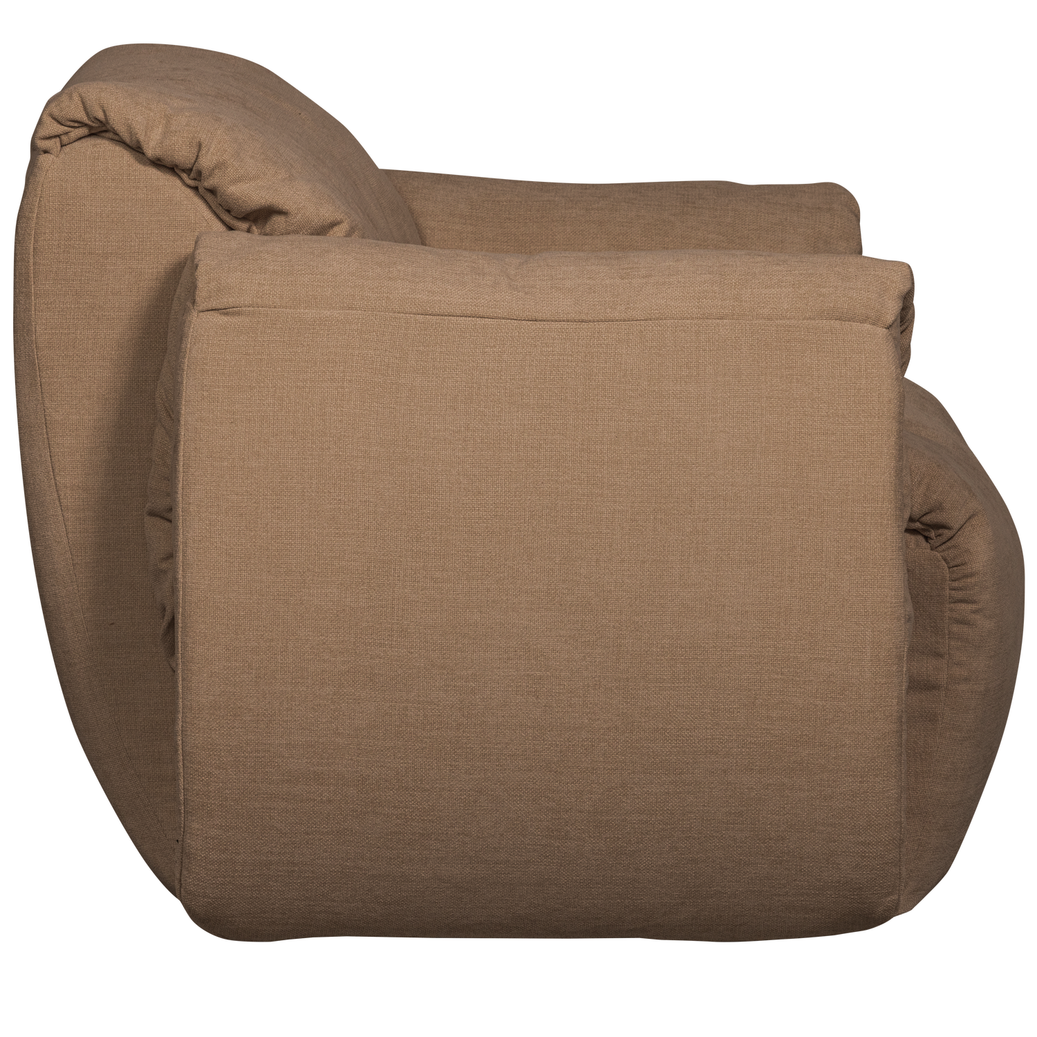 Baggy draaifauteuil geweven stof warmgrijs melange