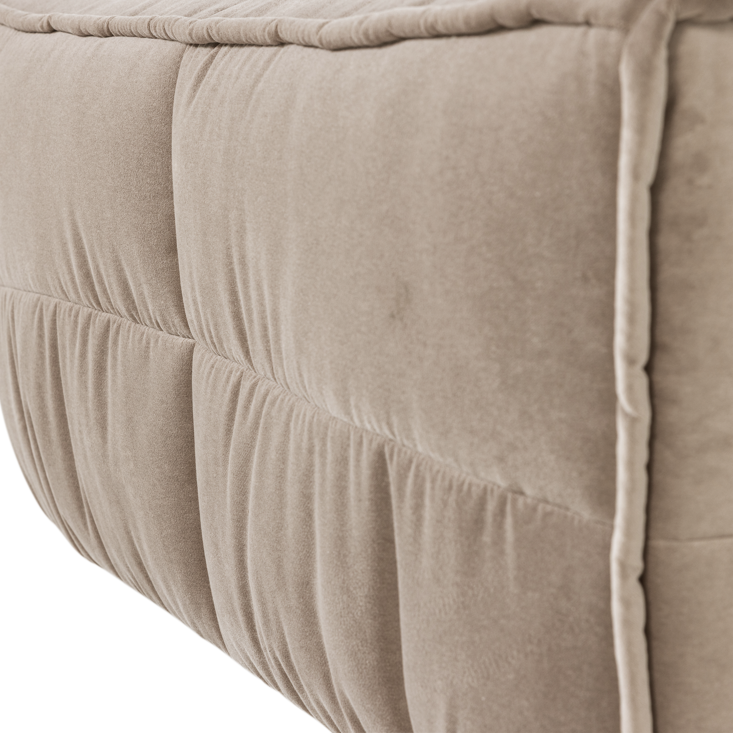 Cluster hocker velvet warm taupe