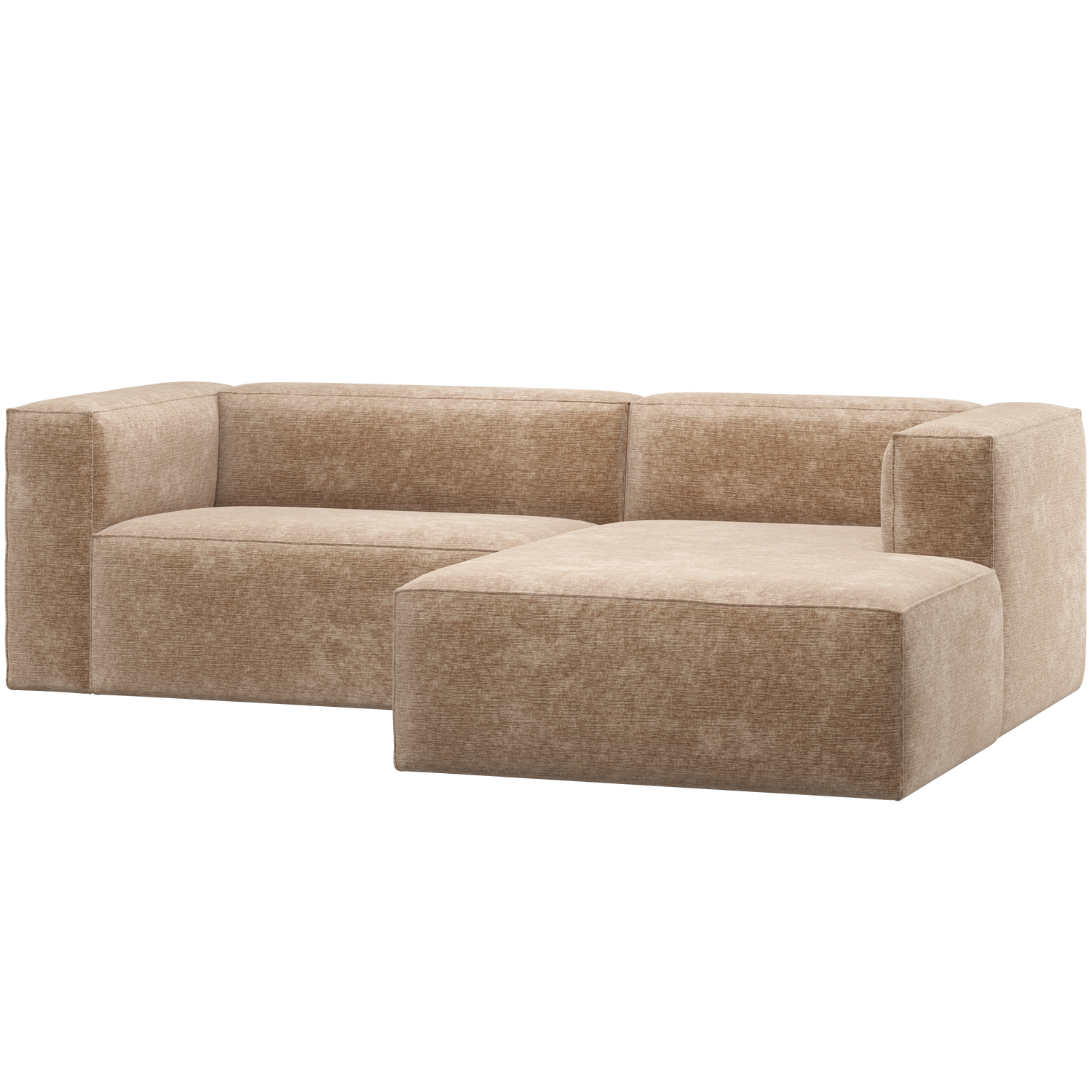 Bean chaise longue bank rechts chenille velvet taupe