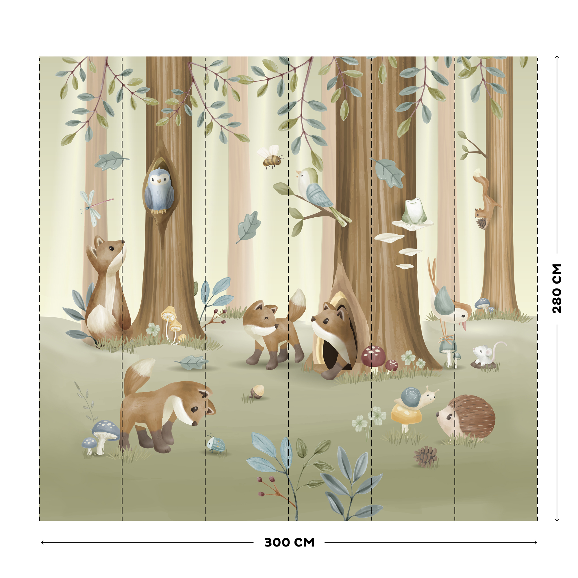 Digitaal behang Forest Friends