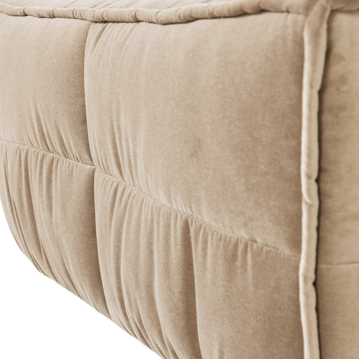 Cluster hocker velvet warm taupe