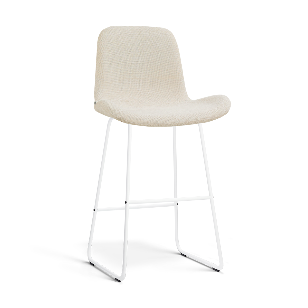 Barkruk Nino-Fé wit onderstel rib beige 75 cm