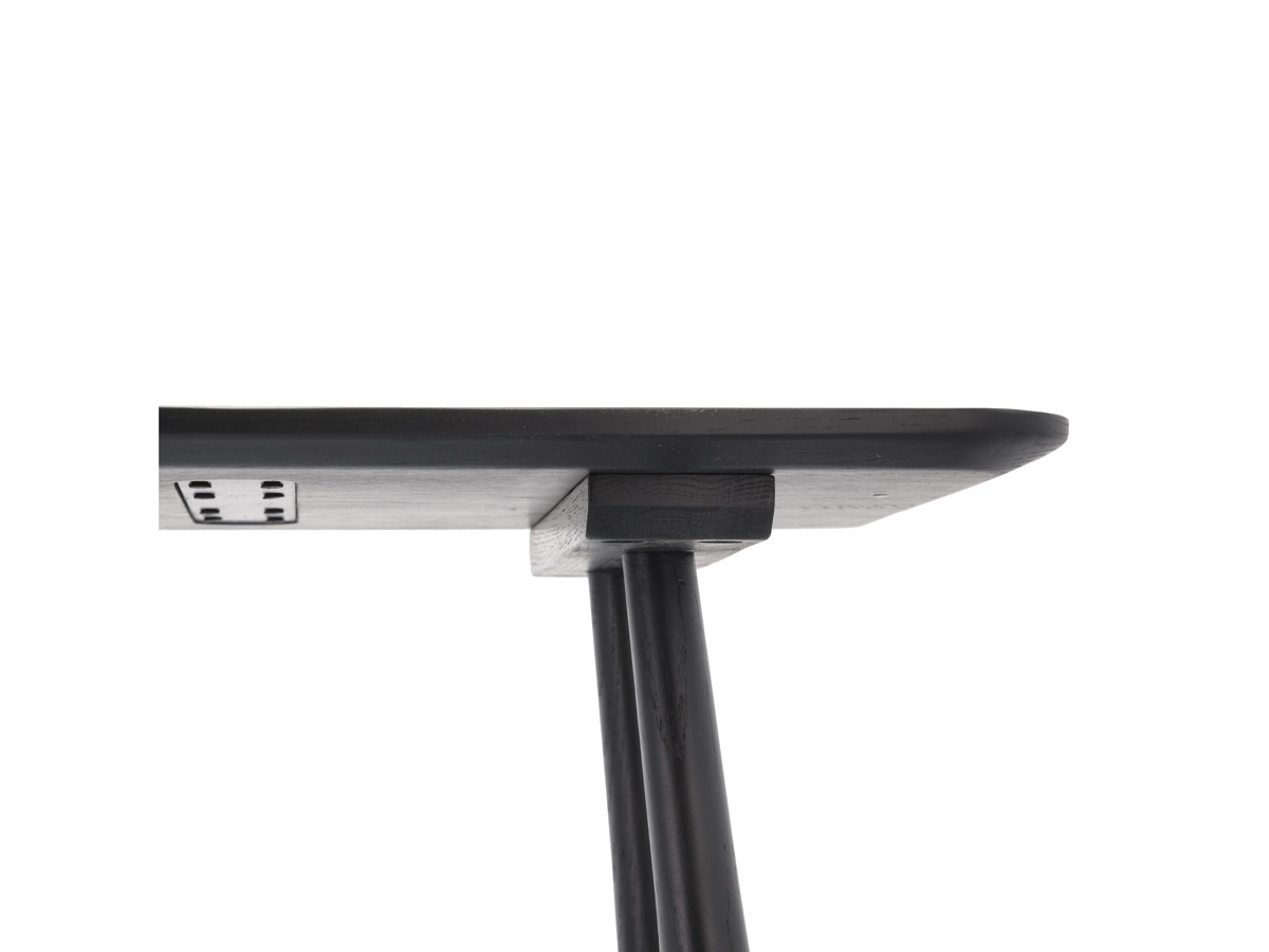 Bast houten bureau zwart - 100 x 44,5 cm