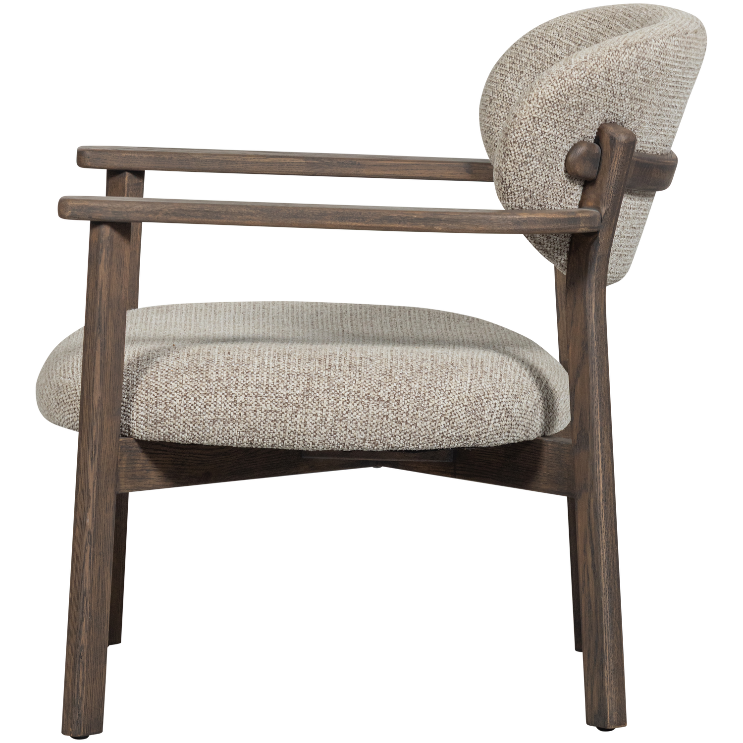 Udar fauteuil naturel met houten frame naturel