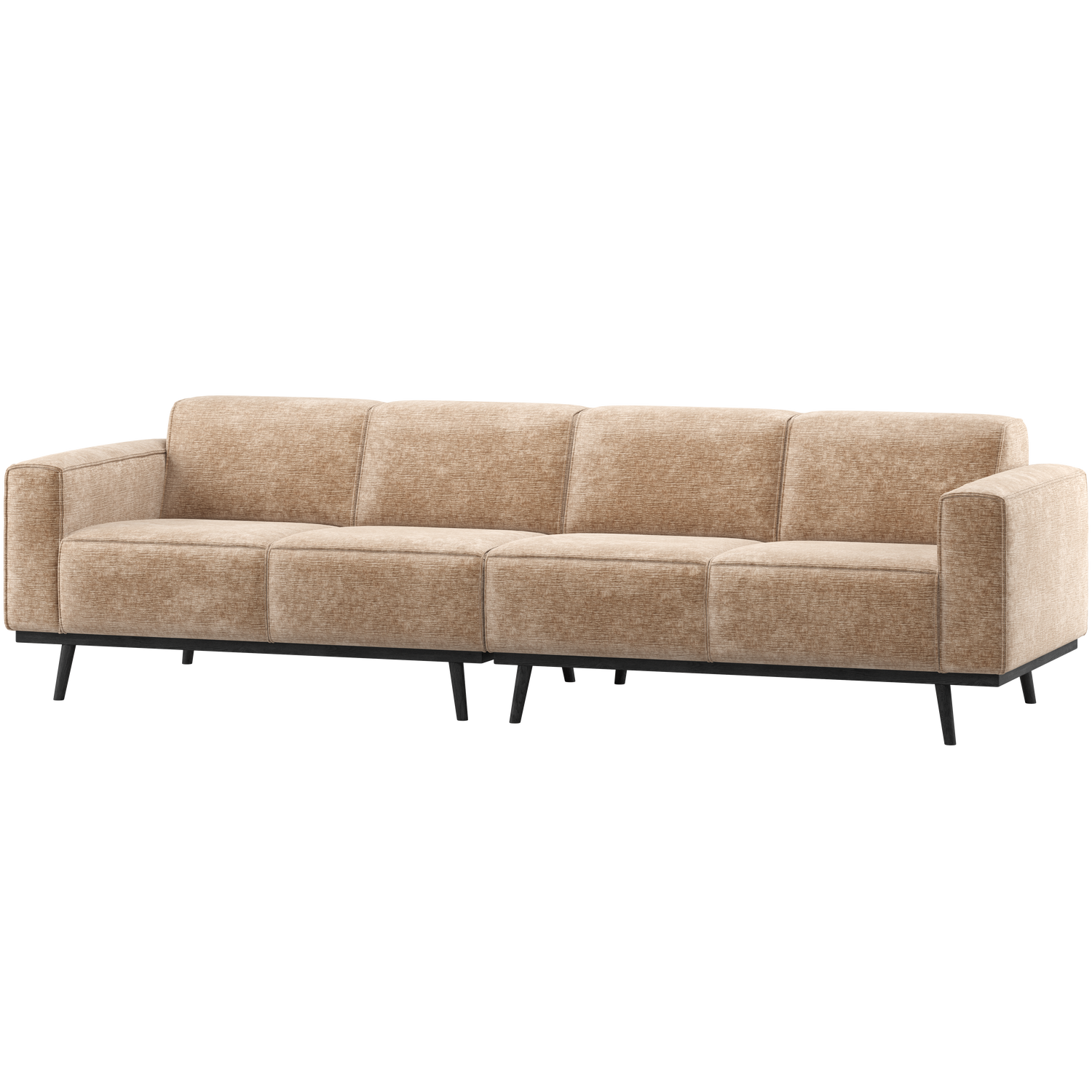 Statement 4-zits bank 280 cm chenille velvet perzikroze