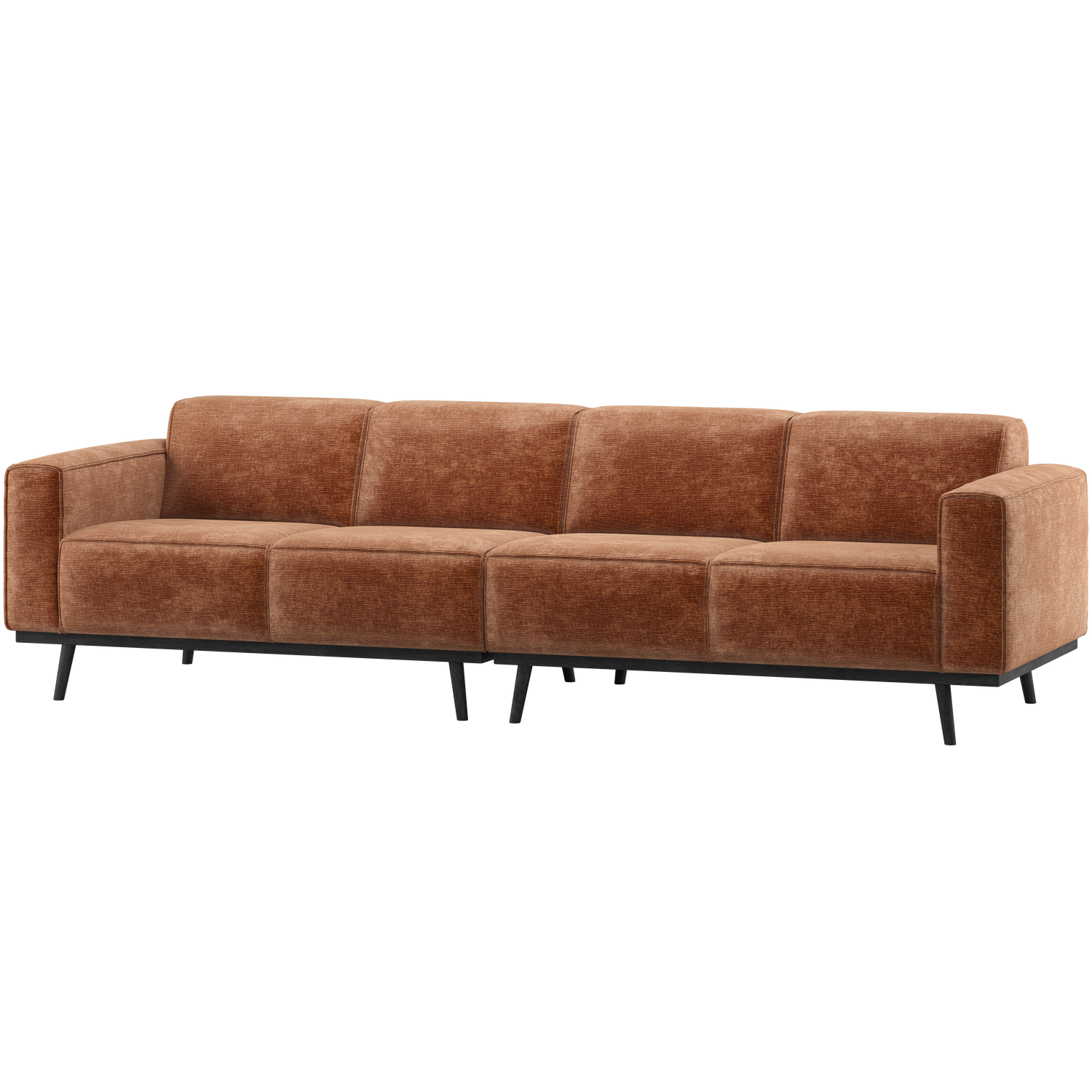 Statement 4-zits bank 280 cm chenille velvet perzikroze